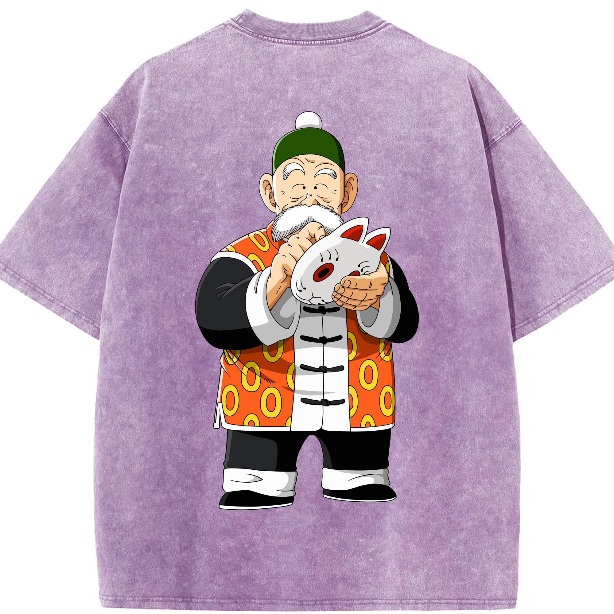 （画像用） ドラゴンボール 亀仙人（かめせんにん） DRAGON BALL Master Roshi Kame Sennin 綿100% ヴィンテージ風 半袖Tシャツ（背面プリント）