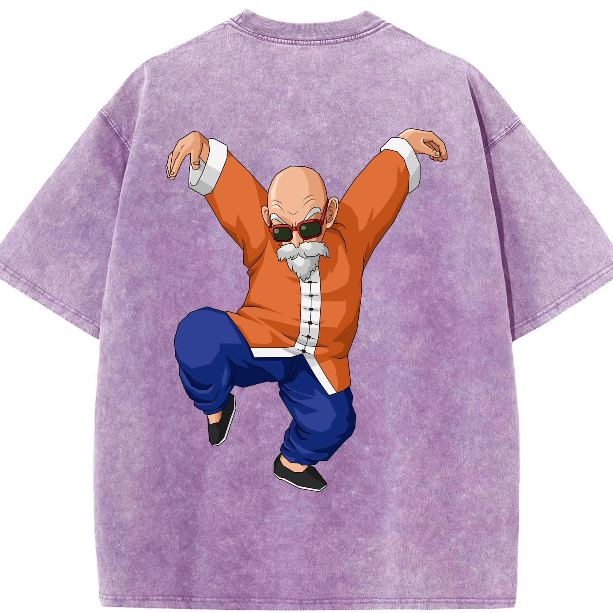 （画像用） ドラゴンボール 亀仙人（かめせんにん） DRAGON BALL Master Roshi Kame Sennin 綿100% ヴィンテージ風 半袖Tシャツ（背面プリント）