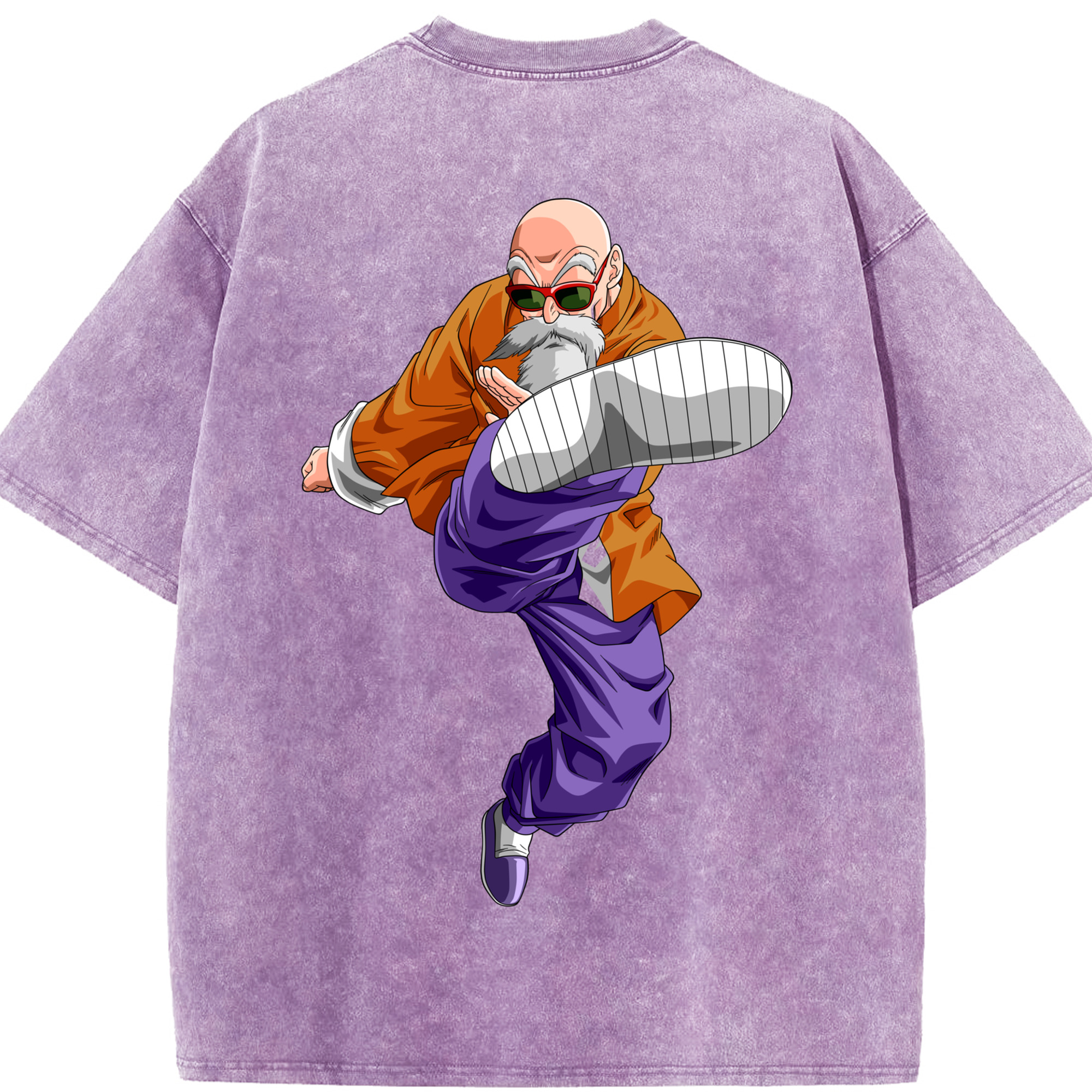 （画像用） ドラゴンボール 亀仙人（かめせんにん） DRAGON BALL Master Roshi Kame Sennin 綿100% ヴィンテージ風 半袖Tシャツ（背面プリント）