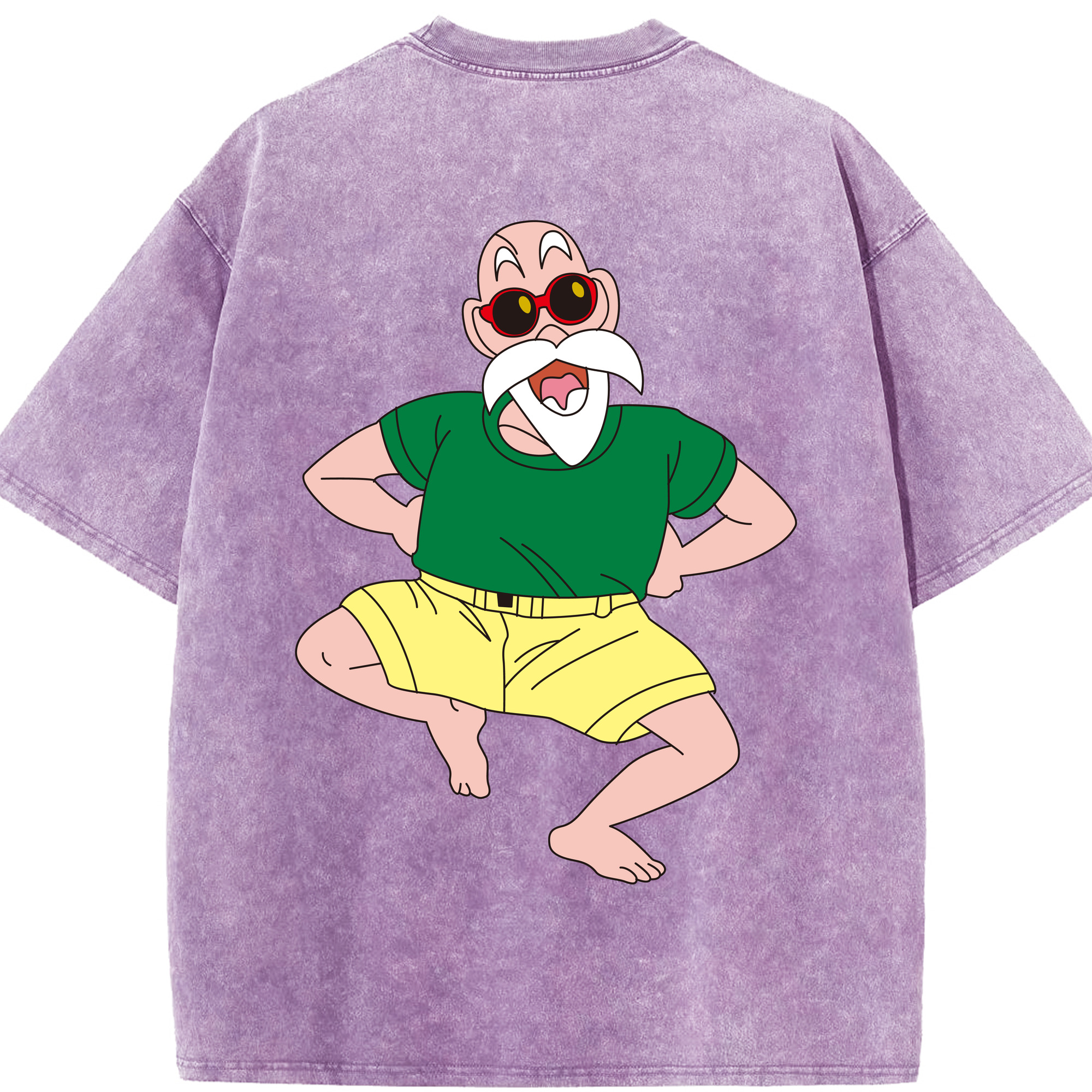 （画像用） ドラゴンボール 亀仙人（かめせんにん） DRAGON BALL Master Roshi Kame Sennin 綿100% ヴィンテージ風 半袖Tシャツ（背面プリント）