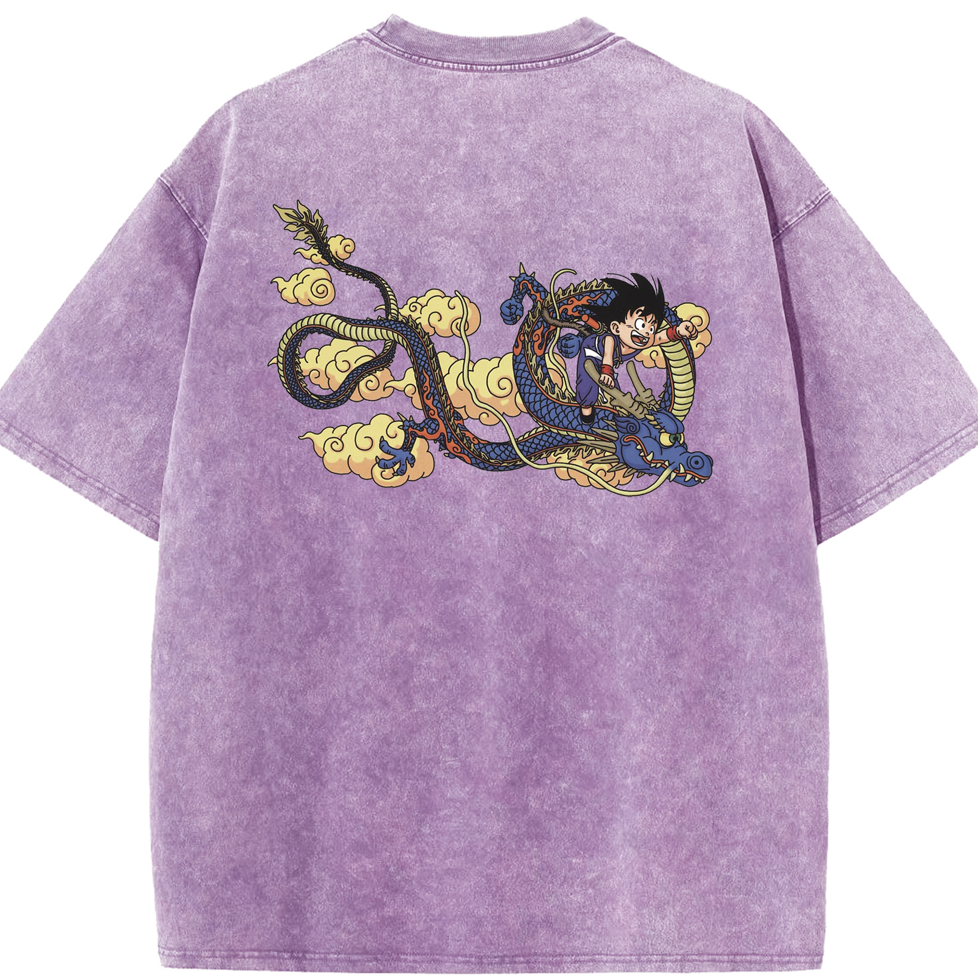 （画像用） ドラゴンボール 神龍 シェンロン DRAGON BALL Shenron 綿100% ヴィンテージ風 半袖Tシャツ（背面プリント）