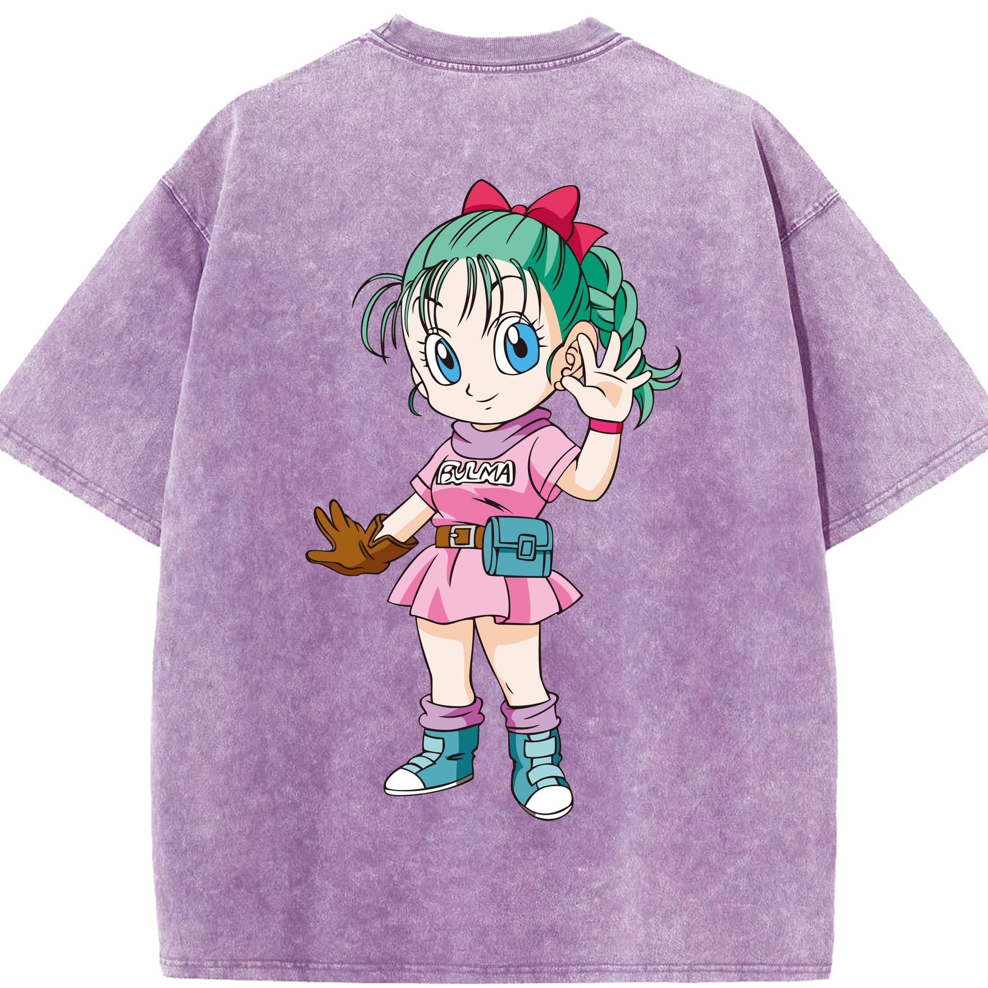 （画像用） ドラゴンボール ブルマ DRAGON BALL Bulma 綿100% ヴィンテージ風 半袖Tシャツ（背面プリント）