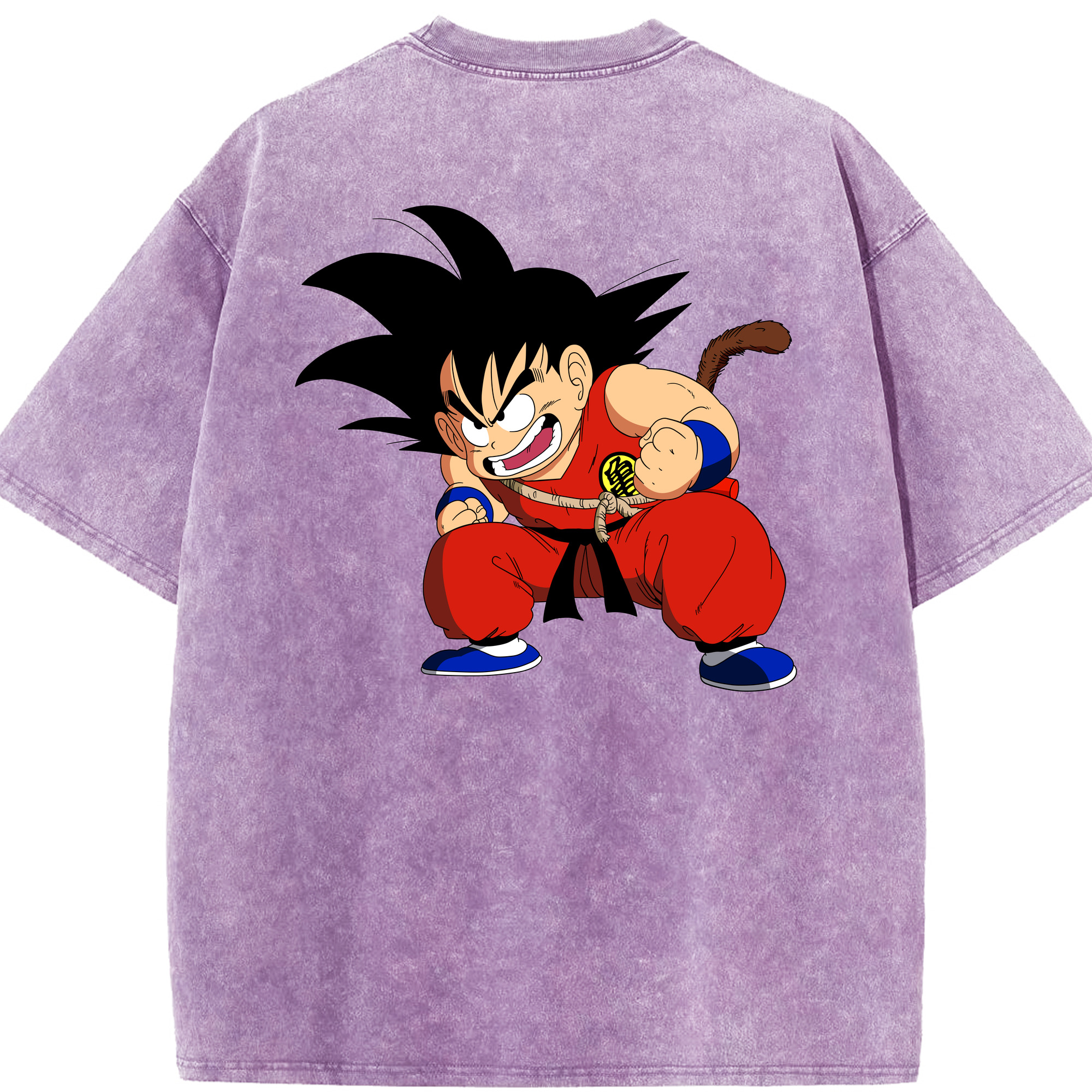 （画像用） ドラゴンボール 孫悟空（そん ごくう）Son Goku カカロット DRAGON BALL Kakarotto 綿100% ヴィンテージ風 半袖Tシャツ（背面プリント）