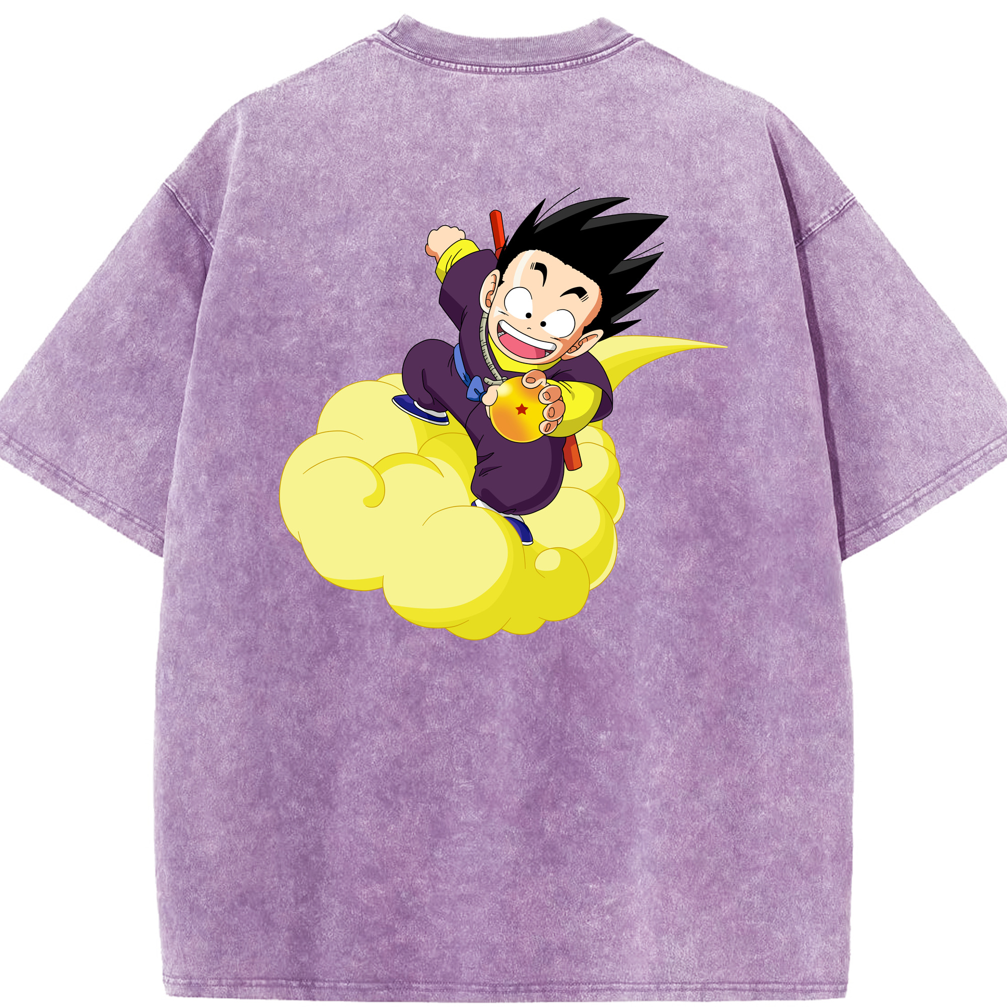 （画像用） ドラゴンボール 孫悟空（そん ごくう）Son Goku カカロット DRAGON BALL Kakarotto 綿100% ヴィンテージ風 半袖Tシャツ（背面プリント）