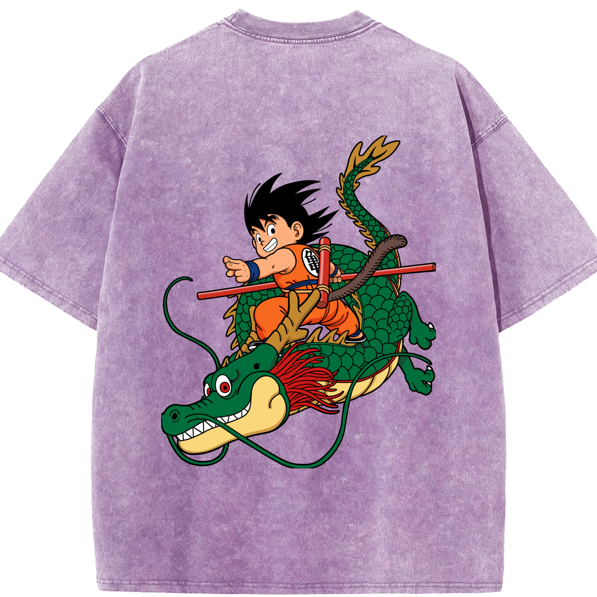 （画像用） ドラゴンボール 孫悟空（そん ごくう）Son Goku カカロット DRAGON BALL Kakarotto 綿100% ヴィンテージ風 半袖Tシャツ（背面プリント）