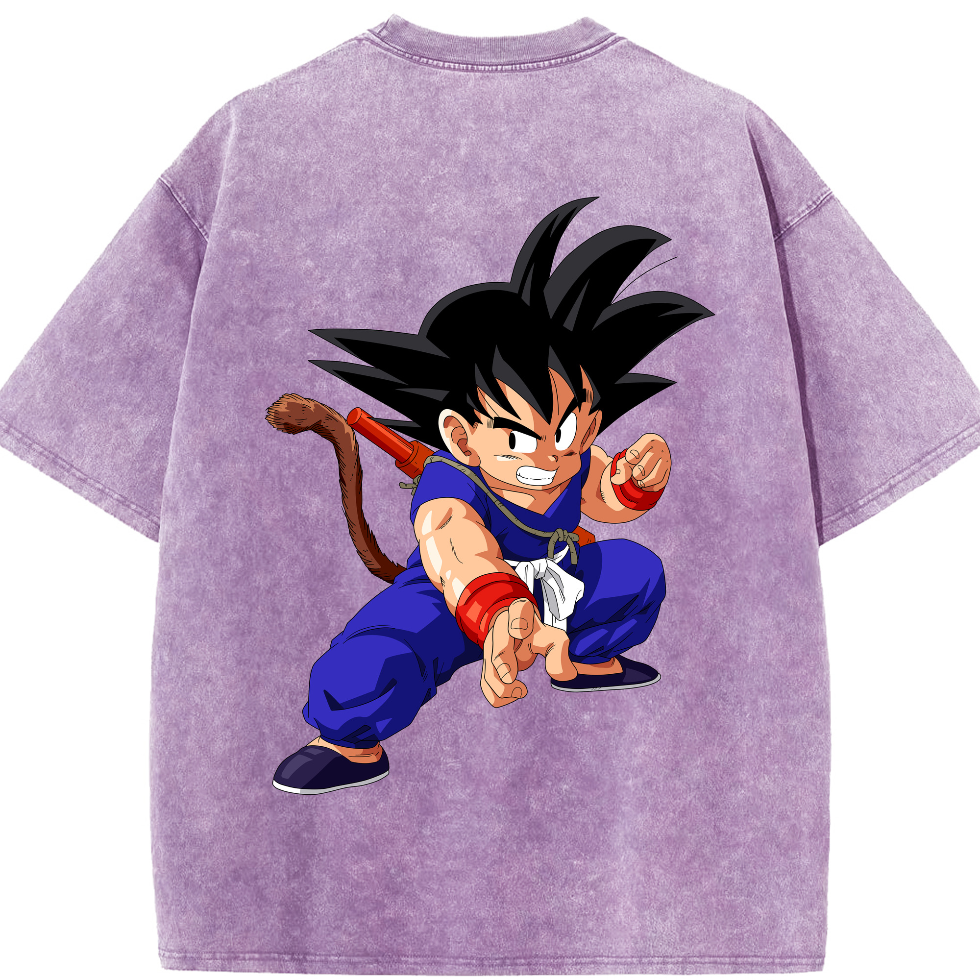 （画像用） ドラゴンボール 孫悟空（そん ごくう）Son Goku カカロット DRAGON BALL Kakarotto 綿100% ヴィンテージ風 半袖Tシャツ（背面プリント）