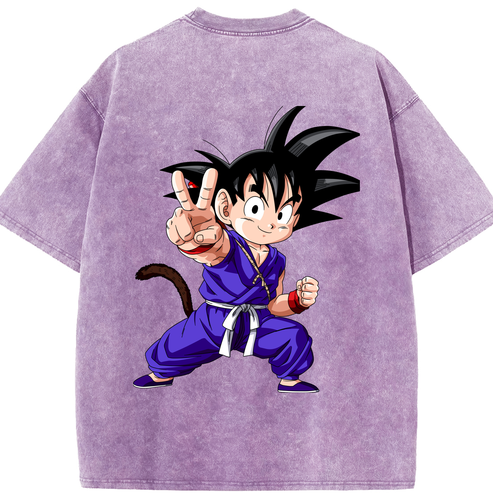 （画像用） ドラゴンボール 孫悟空（そん ごくう）Son Goku カカロット DRAGON BALL Kakarotto 綿100% ヴィンテージ風 半袖Tシャツ（背面プリント）
