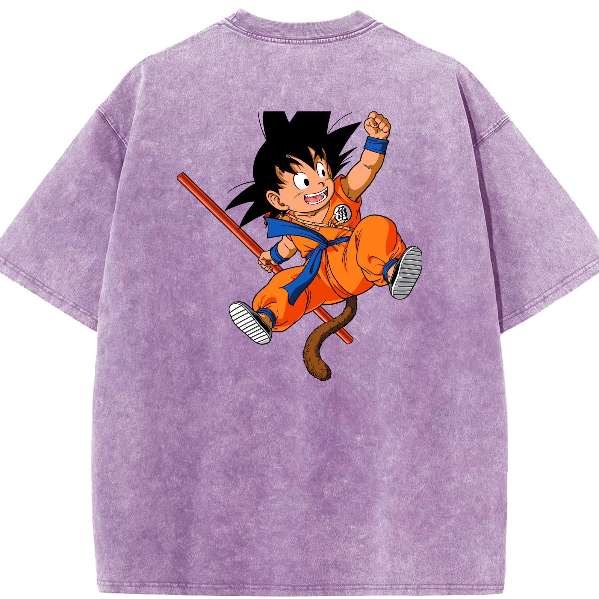 （画像用） ドラゴンボール 孫悟空（そん ごくう）Son Goku カカロット DRAGON BALL Kakarotto 綿100% ヴィンテージ風 半袖Tシャツ（背面プリント）
