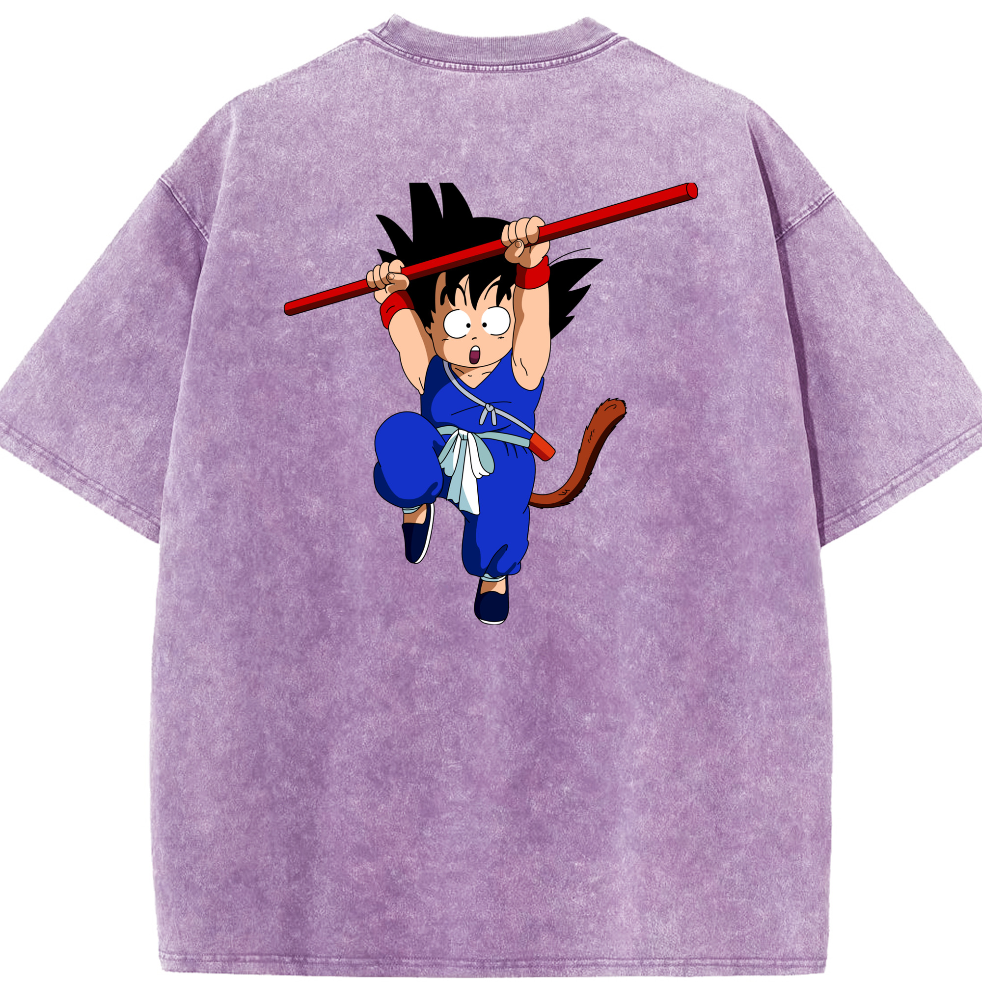 （画像用） ドラゴンボール 孫悟空（そん ごくう）Son Goku カカロット DRAGON BALL Kakarotto 綿100% ヴィンテージ風 半袖Tシャツ（背面プリント）