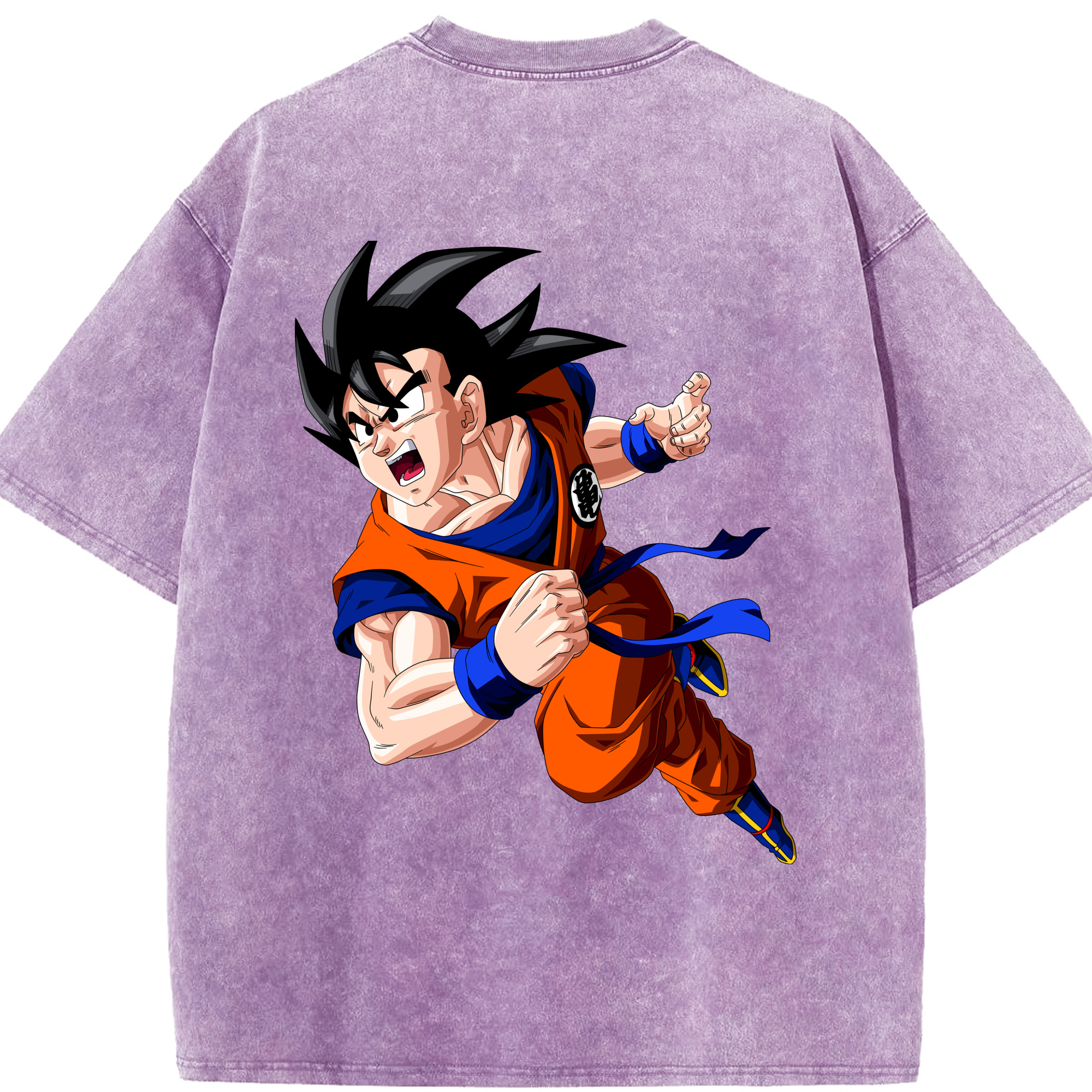 （画像用） ドラゴンボール 孫悟空（そん ごくう）Son Goku カカロット DRAGON BALL Kakarotto 綿100% ヴィンテージ風 半袖Tシャツ（背面プリント）