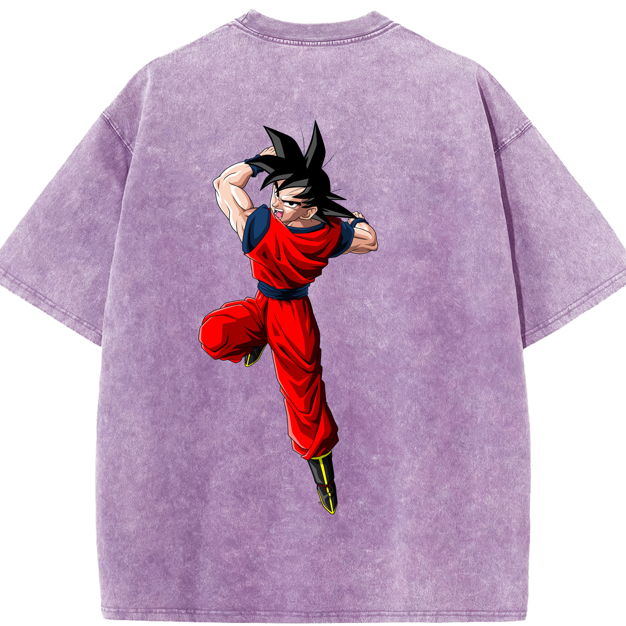 （画像用） ドラゴンボール 孫悟空（そん ごくう）Son Goku カカロット DRAGON BALL Kakarotto 綿100% ヴィンテージ風 半袖Tシャツ（背面プリント）