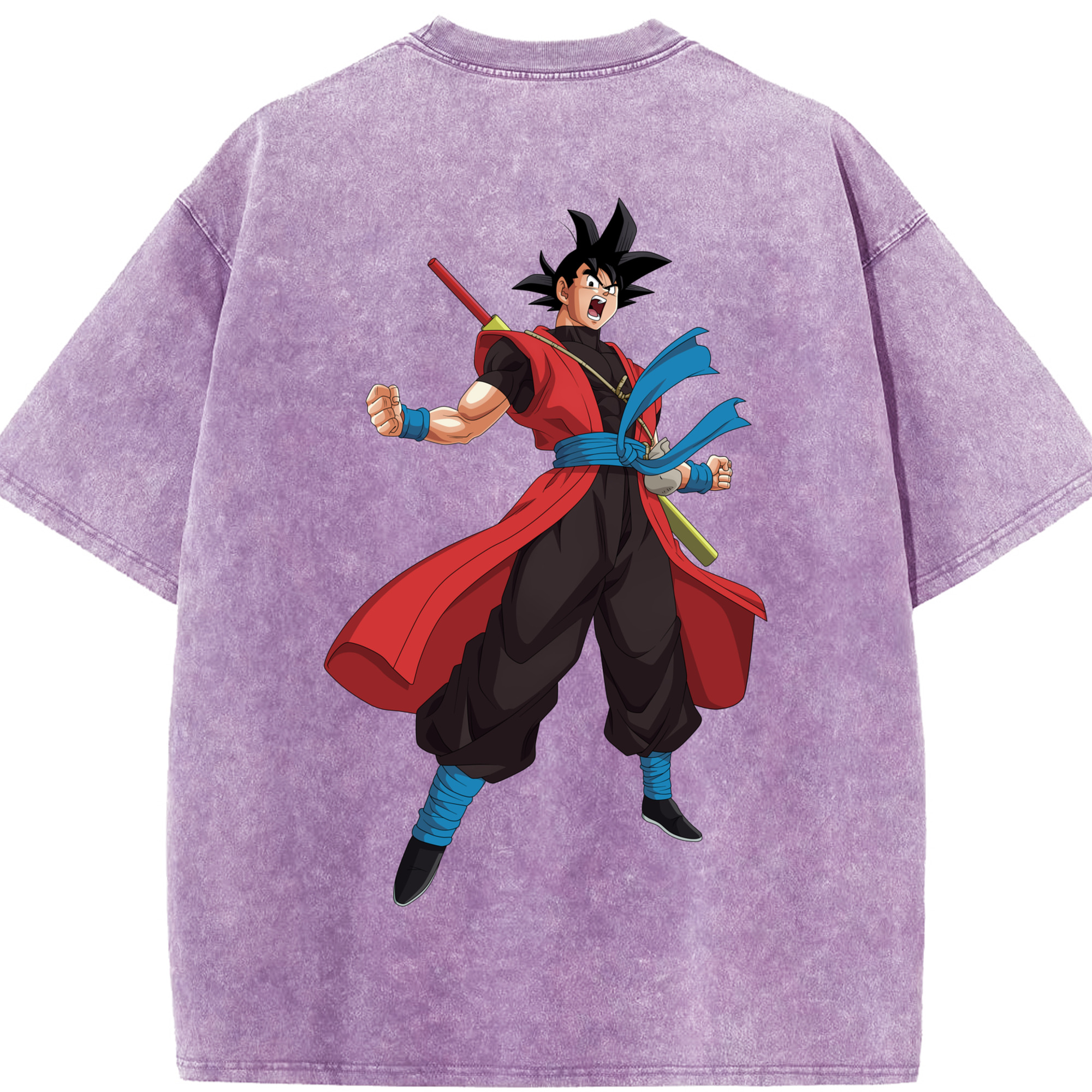 （画像用） ドラゴンボール 孫悟空（そん ごくう）Son Goku カカロット DRAGON BALL Kakarotto 綿100% ヴィンテージ風 半袖Tシャツ（背面プリント）