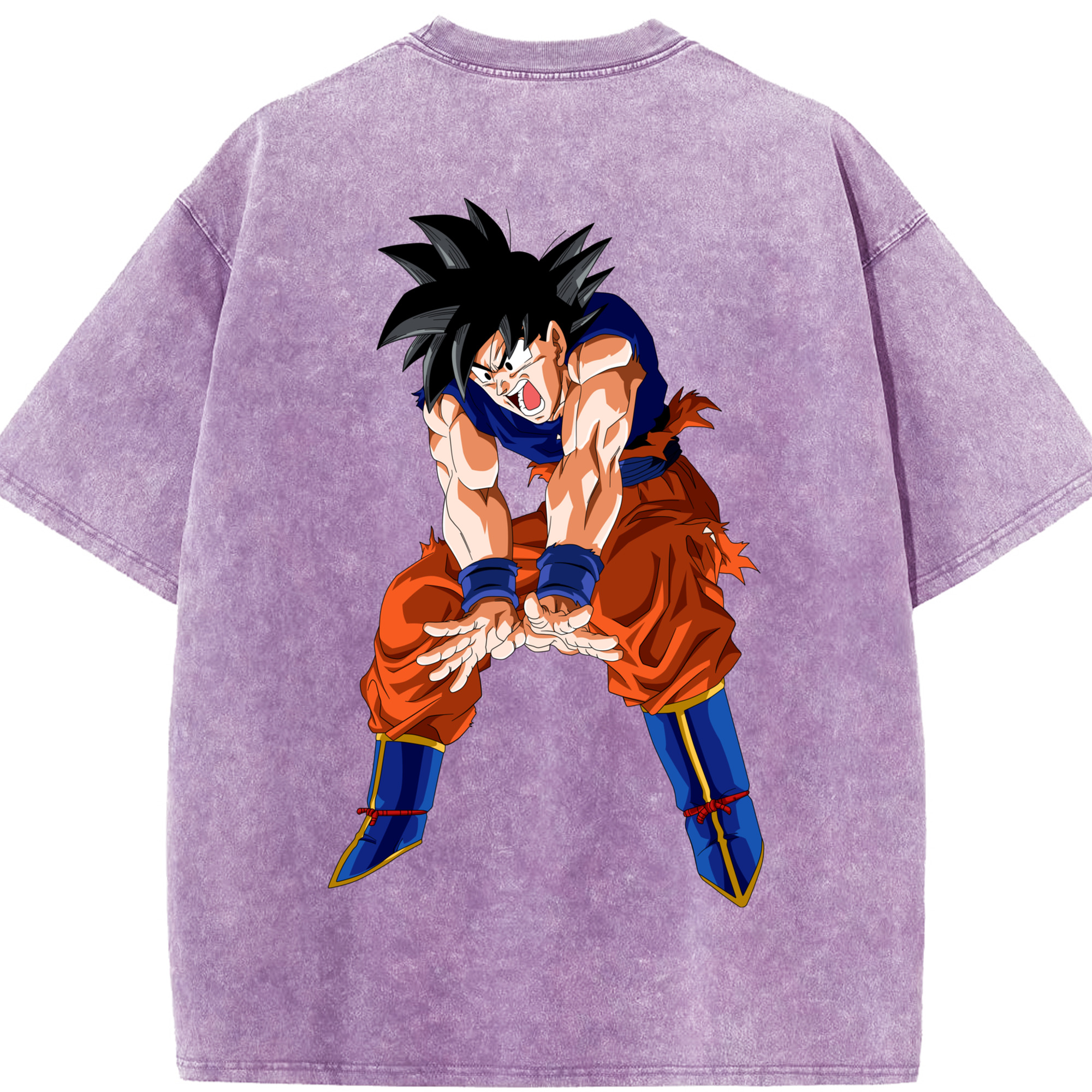 （画像用） ドラゴンボール 孫悟空（そん ごくう）Son Goku カカロット DRAGON BALL Kakarotto 綿100% ヴィンテージ風 半袖Tシャツ（背面プリント）