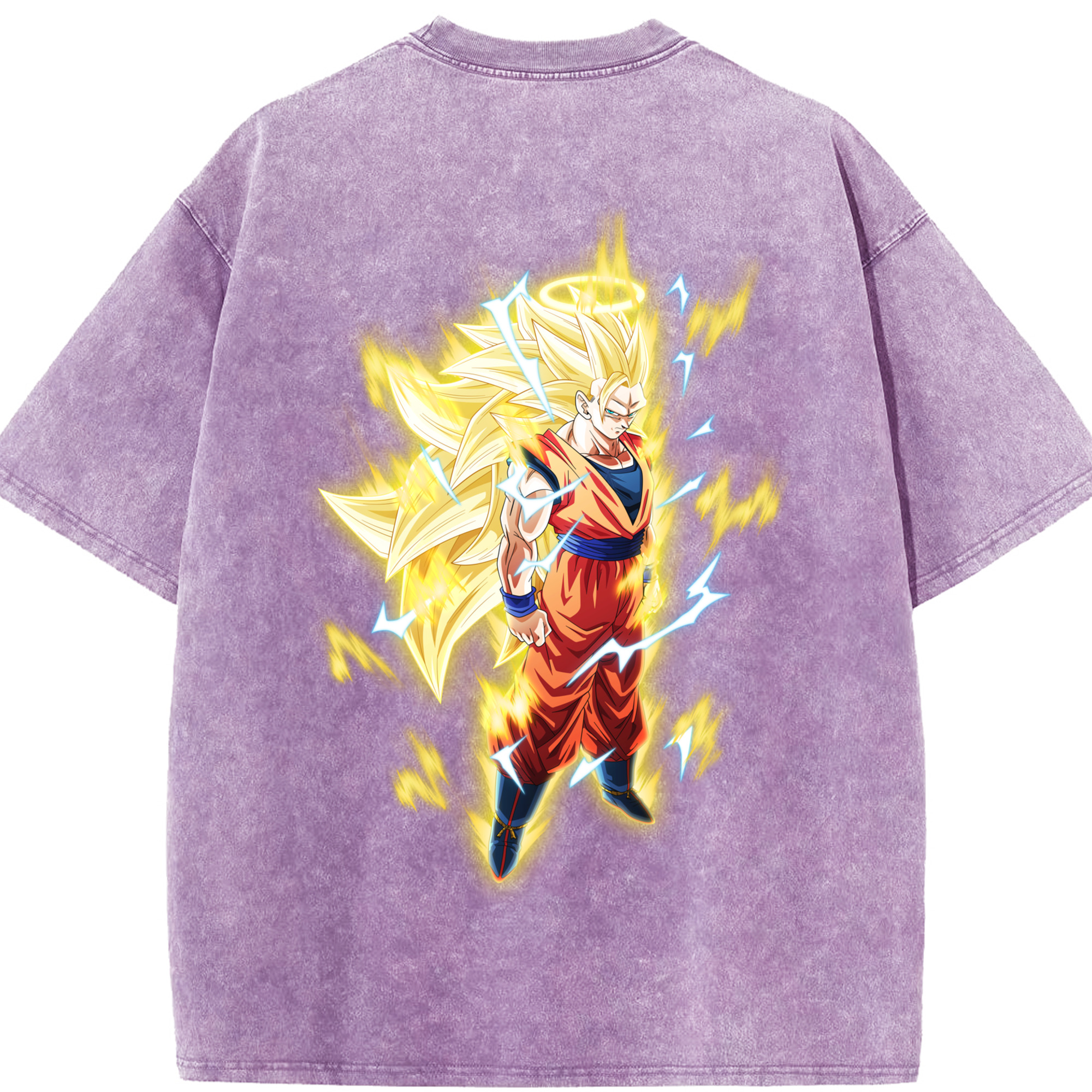 （画像用） ドラゴンボール 孫悟空（そん ごくう）Son Goku カカロット DRAGON BALL Kakarotto 綿100% ヴィンテージ風 半袖Tシャツ（背面プリント）