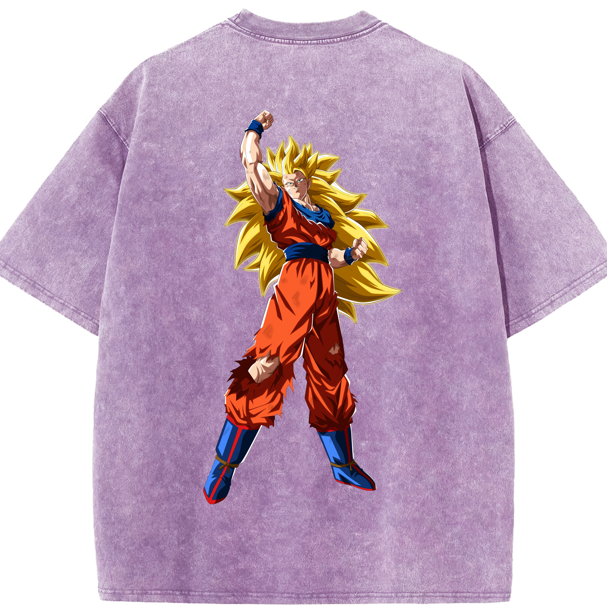 （画像用） ドラゴンボール 孫悟空（そん ごくう）Son Goku カカロット DRAGON BALL Kakarotto 綿100% ヴィンテージ風 半袖Tシャツ（背面プリント）