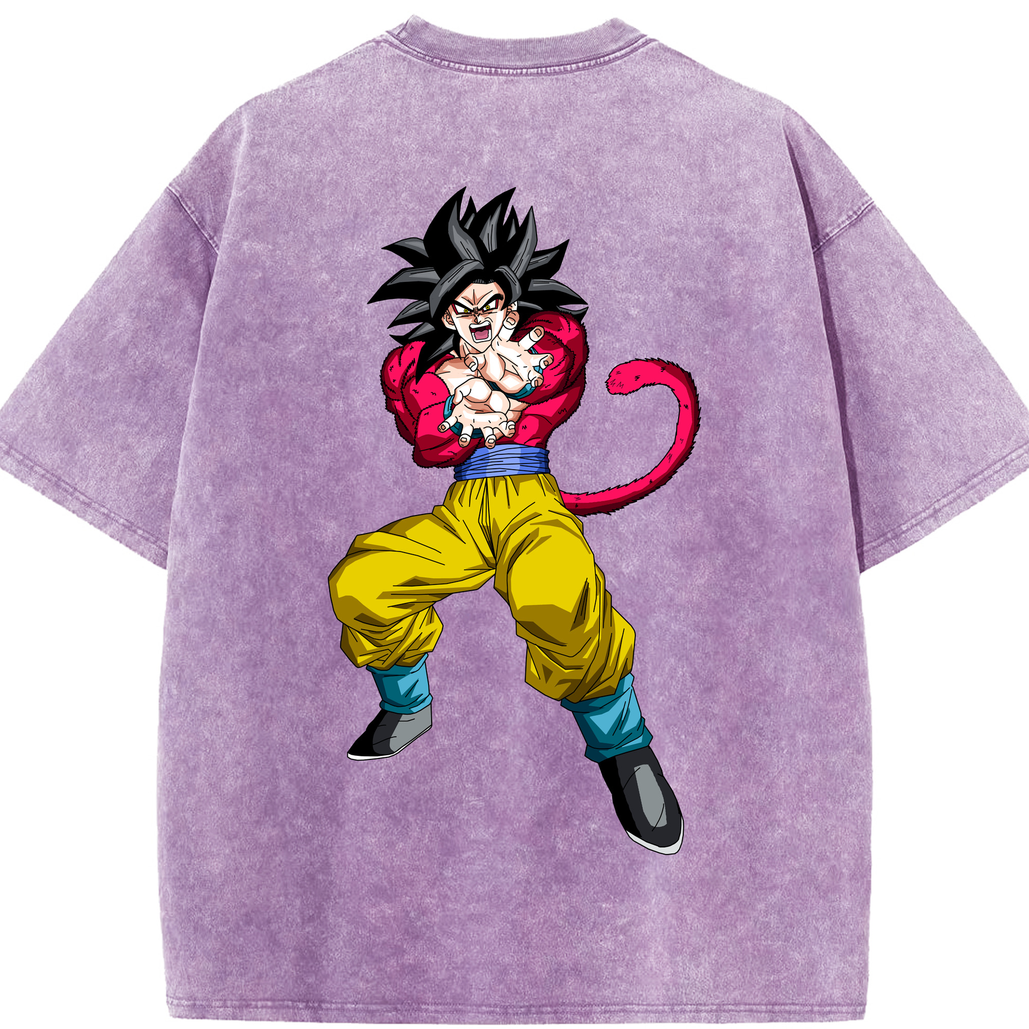 （画像用） ドラゴンボール 孫悟空（そん ごくう）Son Goku カカロット DRAGON BALL Kakarotto 綿100% ヴィンテージ風 半袖Tシャツ（背面プリント）