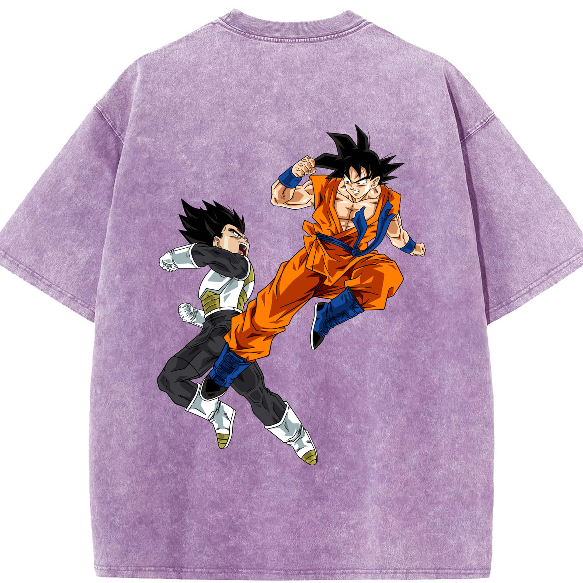 （画像用） ドラゴンボール 孫悟空（そん ごくう）Son Goku カカロット DRAGON BALL Kakarotto 綿100% ヴィンテージ風 半袖Tシャツ（背面プリント）