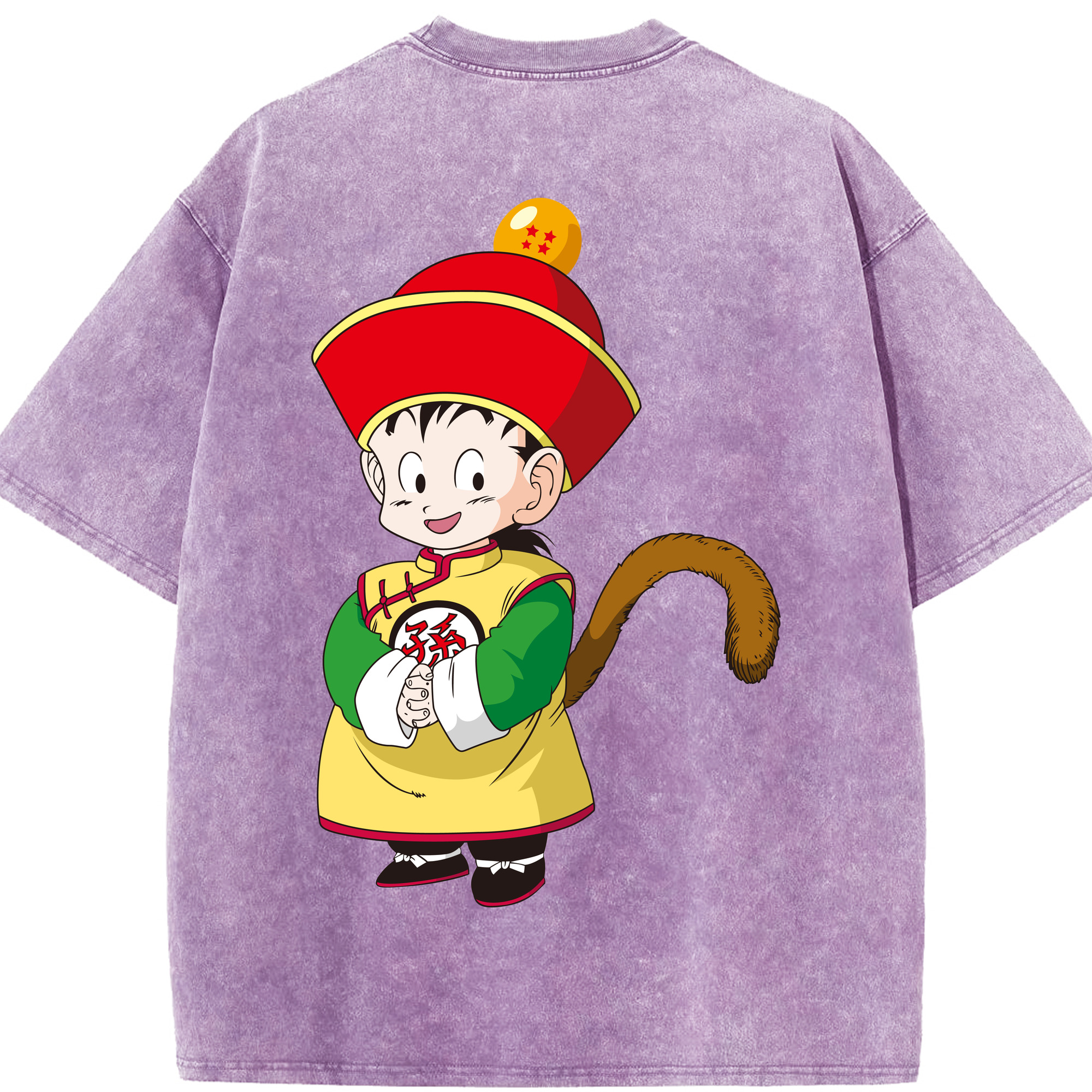 （画像用） ドラゴンボール 孫悟空（そん ごくう）Son Goku カカロット DRAGON BALL Kakarotto 綿100% ヴィンテージ風 半袖Tシャツ（背面プリント）