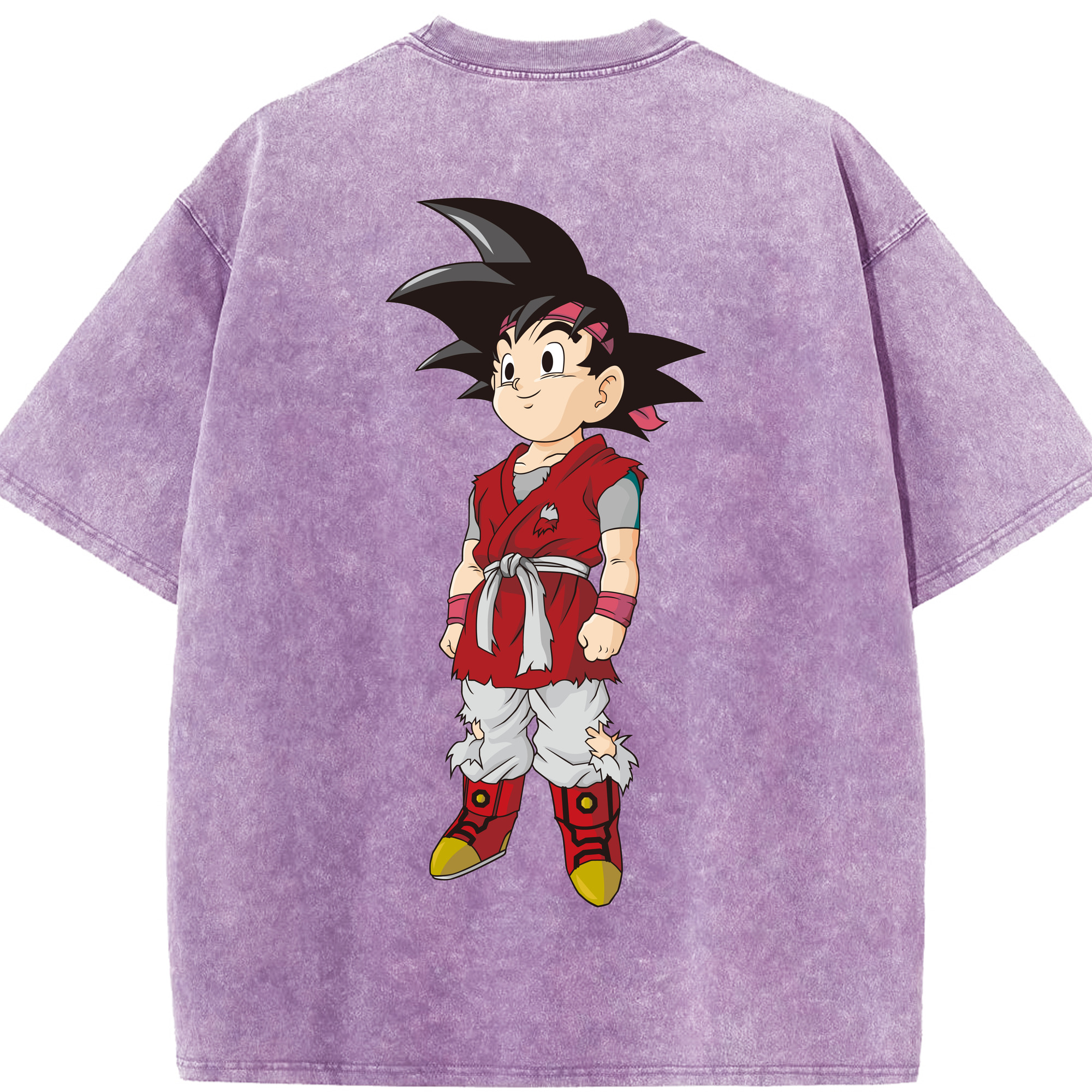 （画像用） ドラゴンボール 孫悟空（そん ごくう）Son Goku カカロット DRAGON BALL Kakarotto 綿100% ヴィンテージ風 半袖Tシャツ（背面プリント）