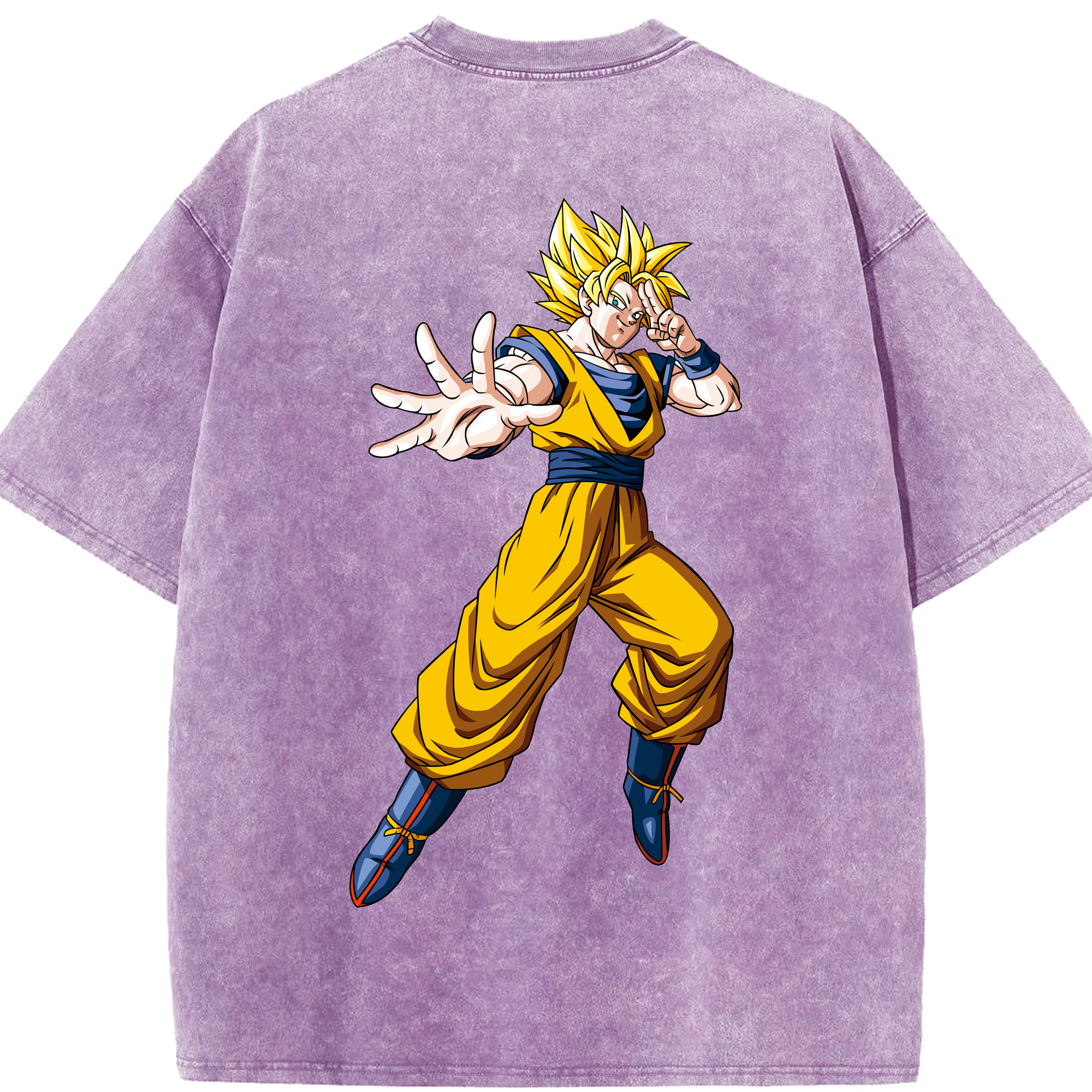 （画像用） ドラゴンボール 孫悟空（そん ごくう）Son Goku カカロット DRAGON BALL Kakarotto 綿100% ヴィンテージ風 半袖Tシャツ（背面プリント）