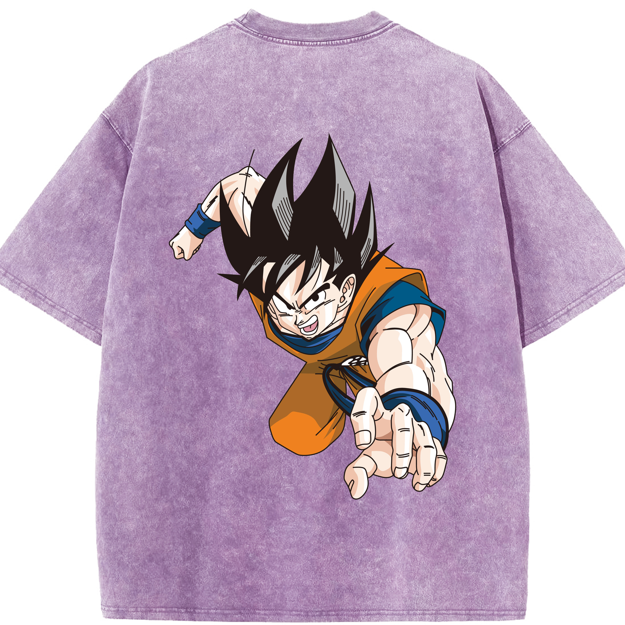 （画像用） ドラゴンボール 孫悟空（そん ごくう）Son Goku カカロット DRAGON BALL Kakarotto 綿100% ヴィンテージ風 半袖Tシャツ（背面プリント）