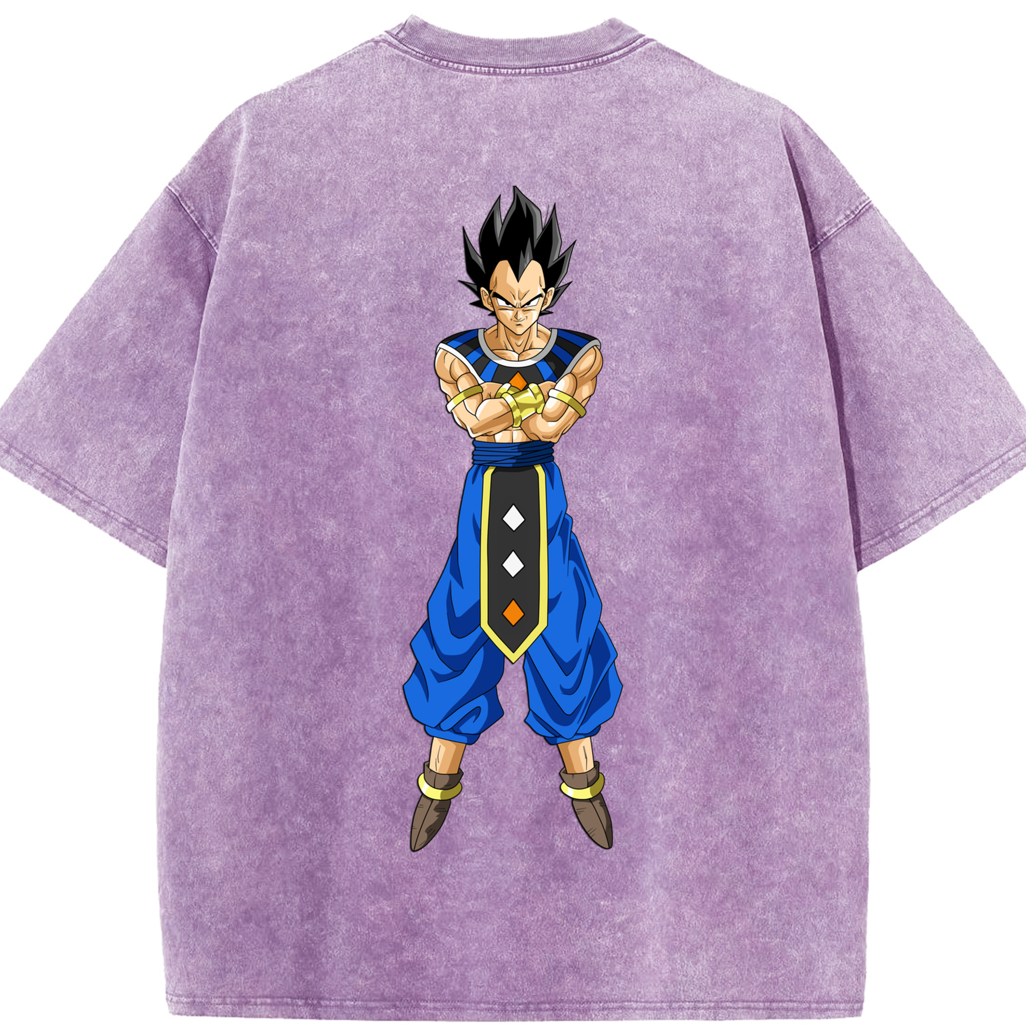 （画像用） ドラゴンボール ベジータ四世（Bejīta Yonsei）DRAGON BALL Vegeta IV 綿100% ヴィンテージ風 半袖Tシャツ（背面プリント）