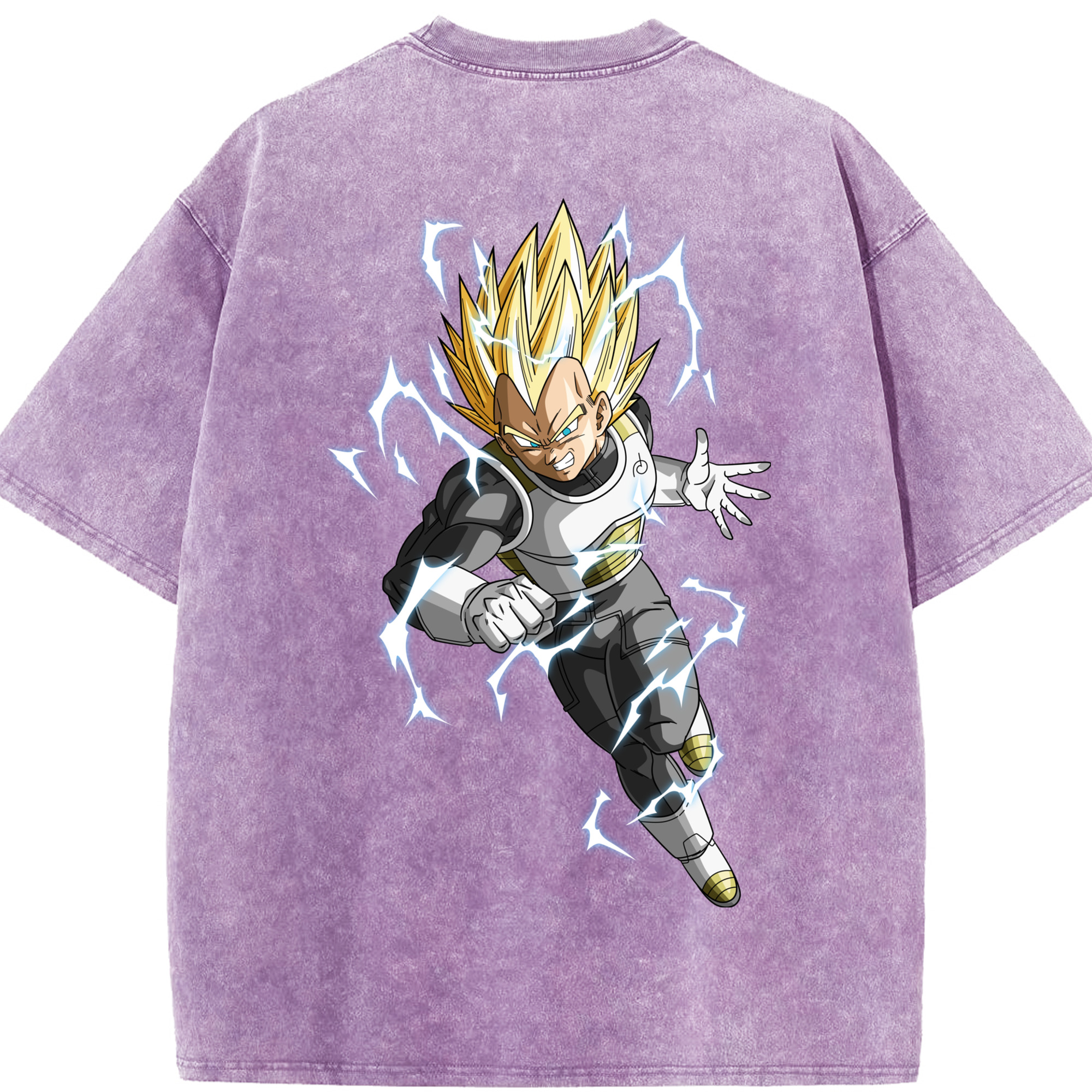 （画像用） ドラゴンボール ベジータ四世（Bejīta Yonsei）DRAGON BALL Vegeta IV 綿100% ヴィンテージ風 半袖Tシャツ（背面プリント）