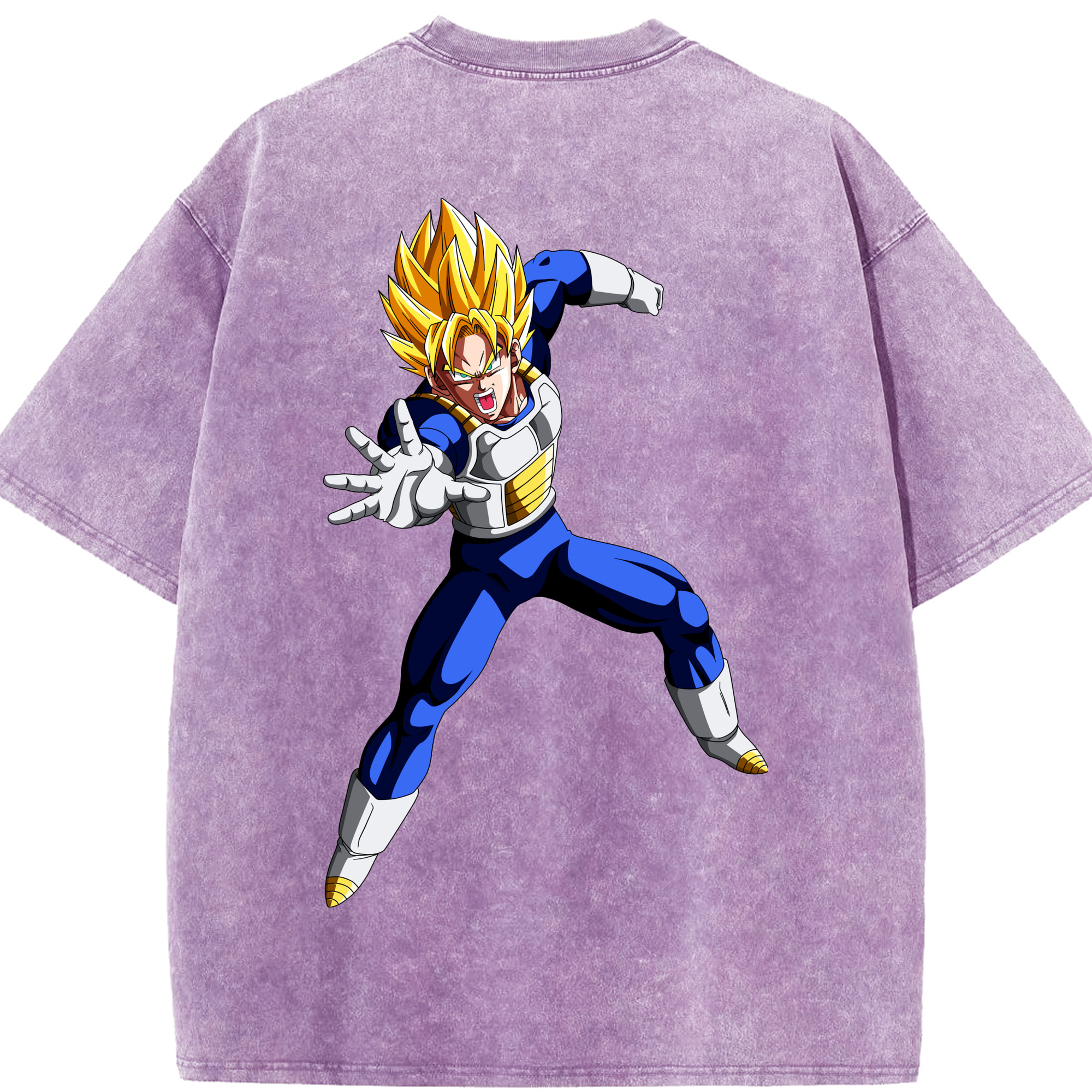 （画像用） ドラゴンボール ベジータ四世（Bejīta Yonsei）DRAGON BALL Vegeta IV 綿100% ヴィンテージ風 半袖Tシャツ（背面プリント）