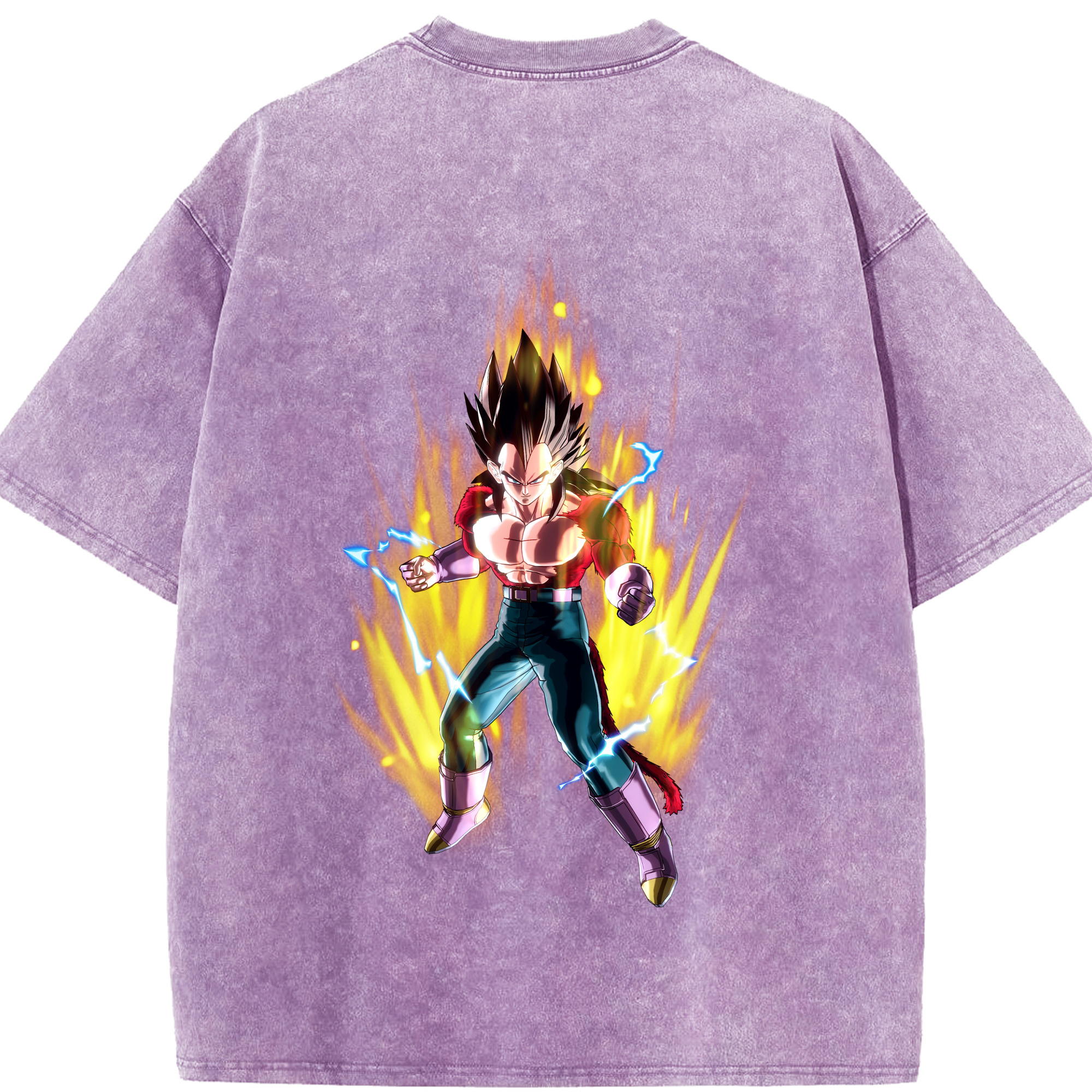 （画像用） ドラゴンボール ベジータ四世（Bejīta Yonsei）DRAGON BALL Vegeta IV 綿100% ヴィンテージ風 半袖Tシャツ（背面プリント）