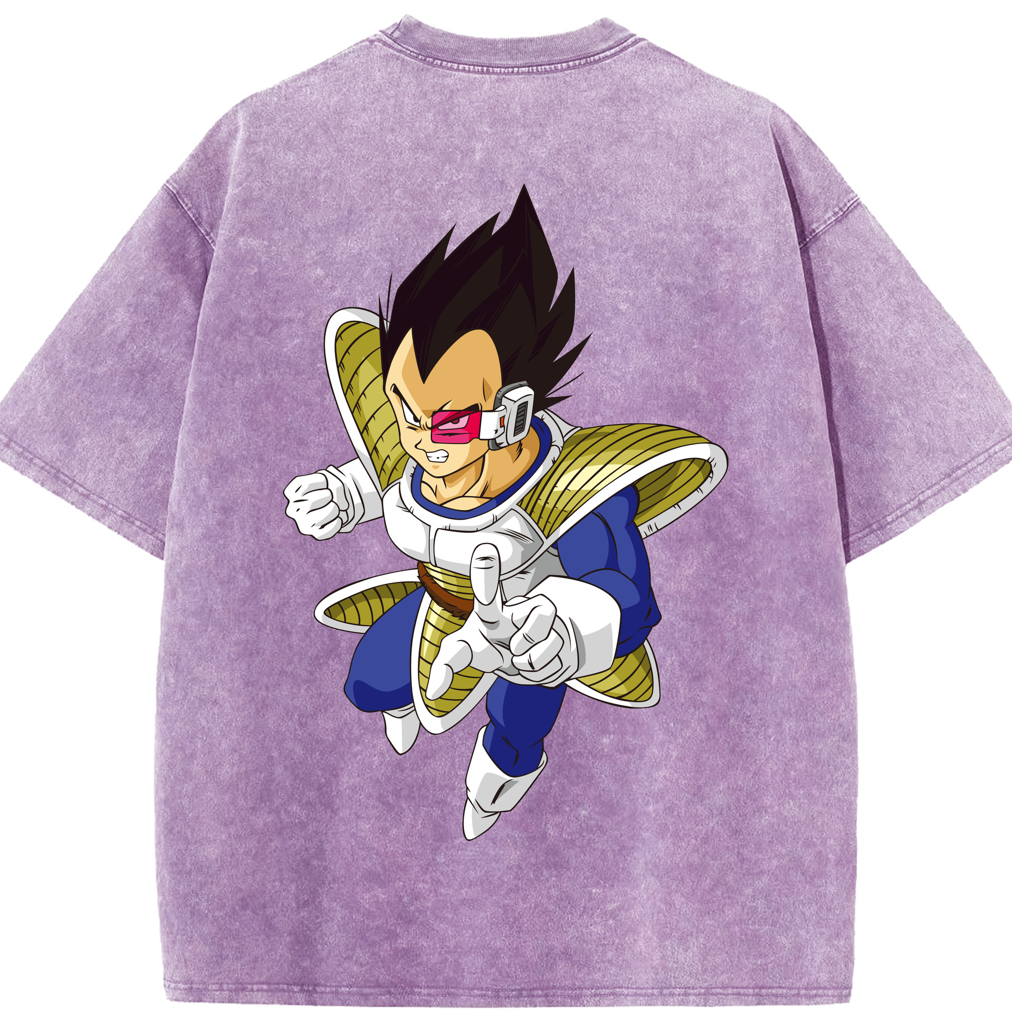 （画像用） ドラゴンボール ベジータ四世（Bejīta Yonsei）DRAGON BALL Vegeta IV 綿100% ヴィンテージ風 半袖Tシャツ（背面プリント）