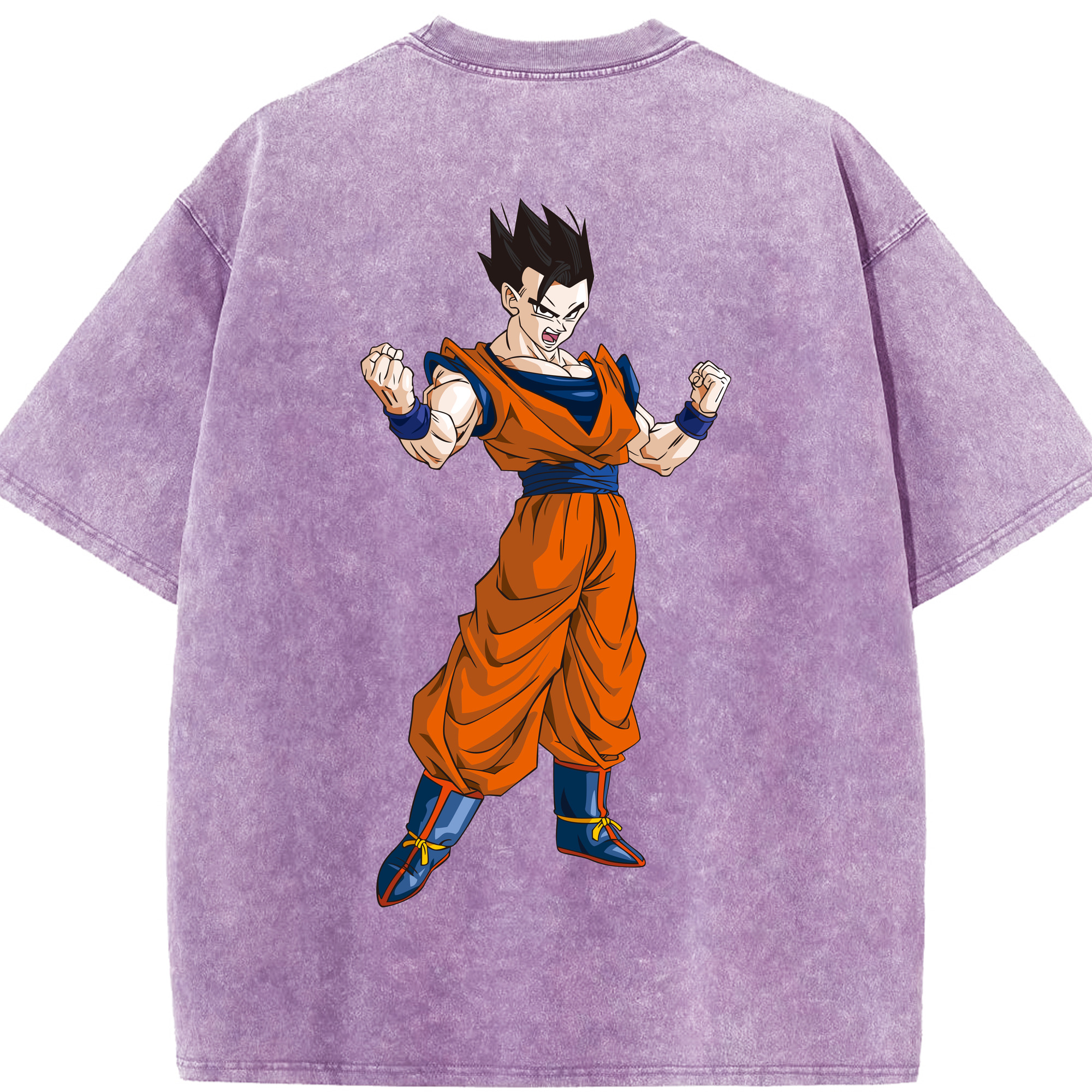 （画像用） ドラゴンボール 孫 悟飯（そんごはん）DRAGON BALL Son Gohan 綿100% ヴィンテージ風 半袖Tシャツ（背面プリント）