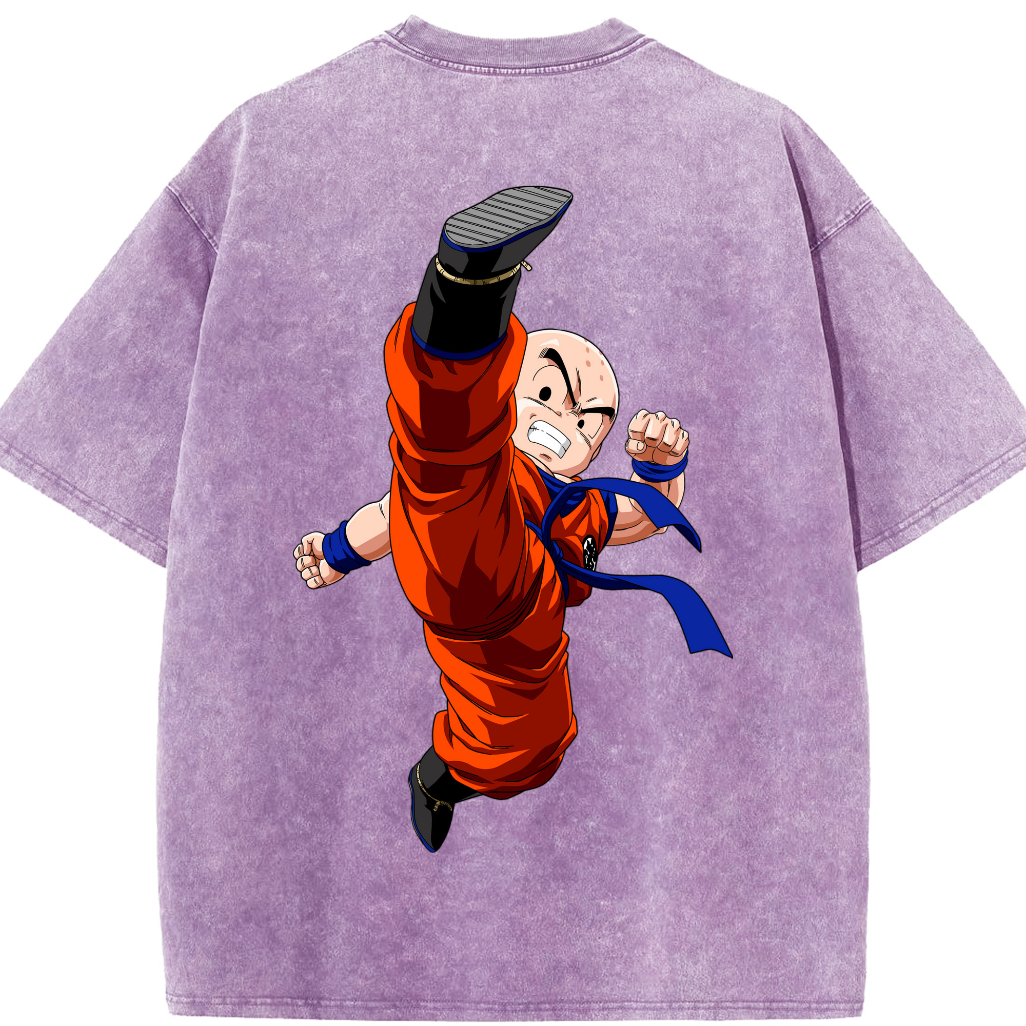 （画像用） ドラゴンボール クリリン DRAGON BALL krillin 綿100% ヴィンテージ風 半袖Tシャツ（背面プリント）