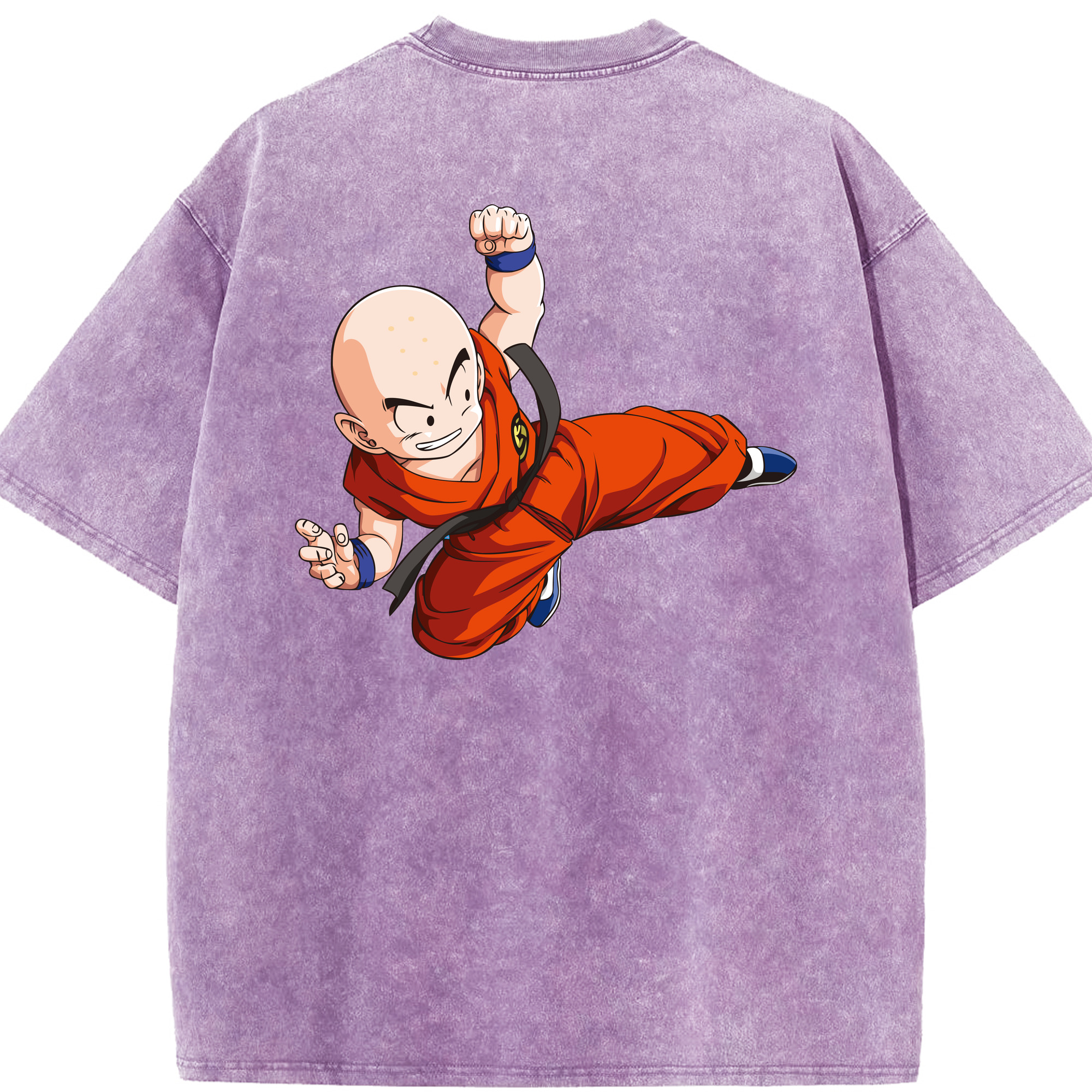 （画像用） ドラゴンボール クリリン DRAGON BALL krillin 綿100% ヴィンテージ風 半袖Tシャツ（背面プリント）