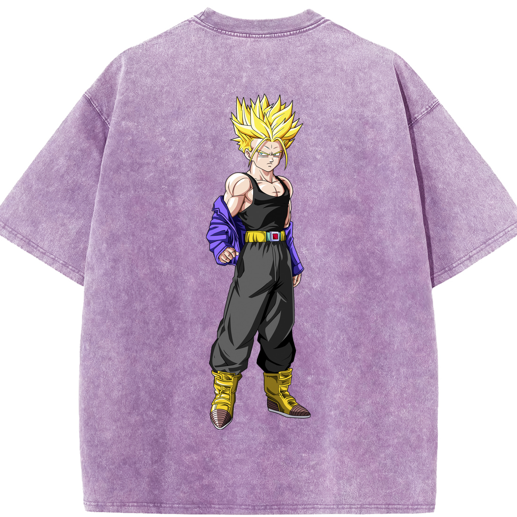 （画像用） ドラゴンボール トランクス（Torankusu）DRAGON BALL Trunks 綿100% ヴィンテージ風 半袖Tシャツ（背面プリント）