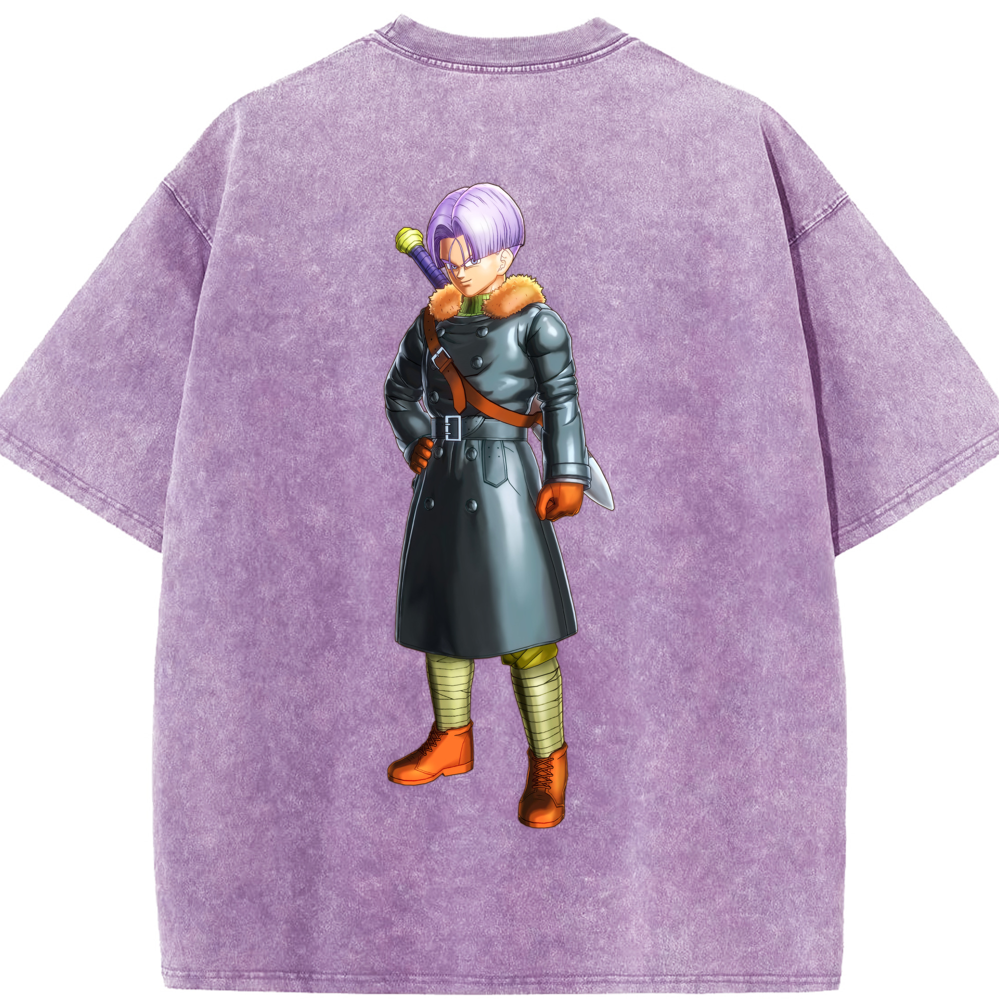 （画像用） ドラゴンボール トランクス（Torankusu）DRAGON BALL Trunks 綿100% ヴィンテージ風 半袖Tシャツ（背面プリント）
