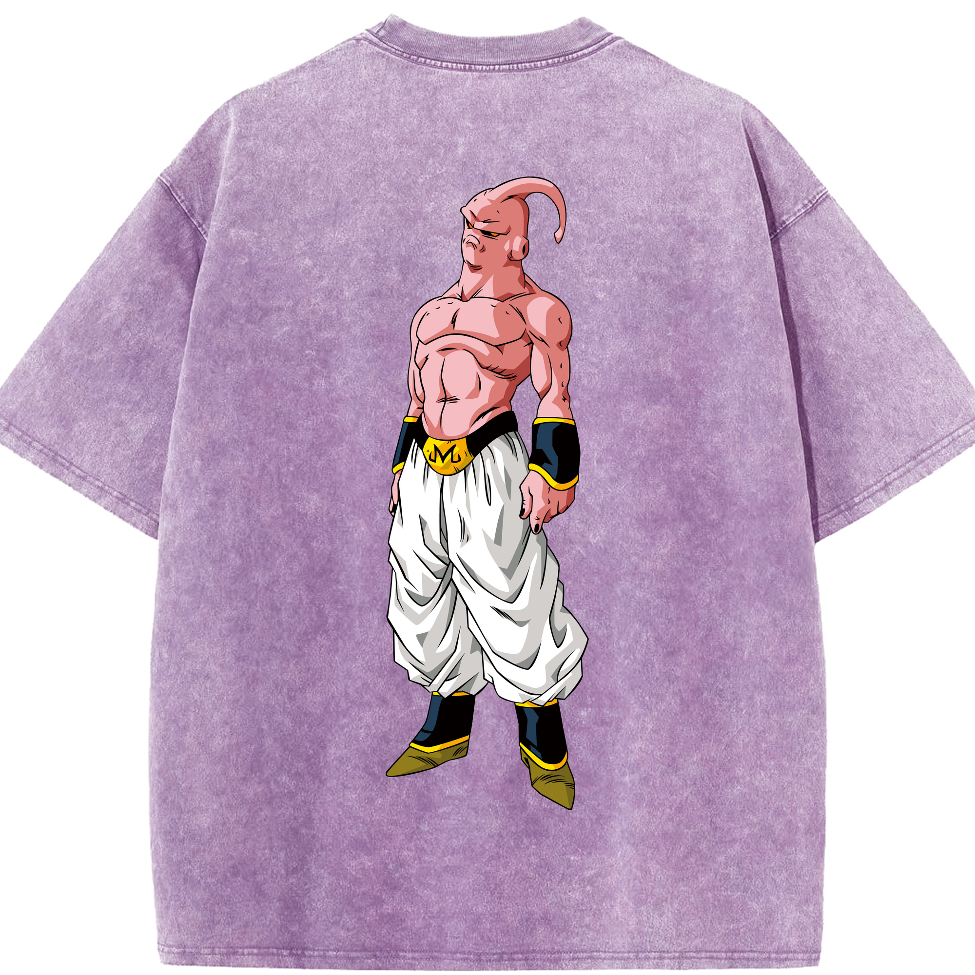 （画像用） ドラゴンボール 魔人ブウ DRAGON BALL Majin Buu 綿100% ヴィンテージ風 半袖Tシャツ（背面プリント）