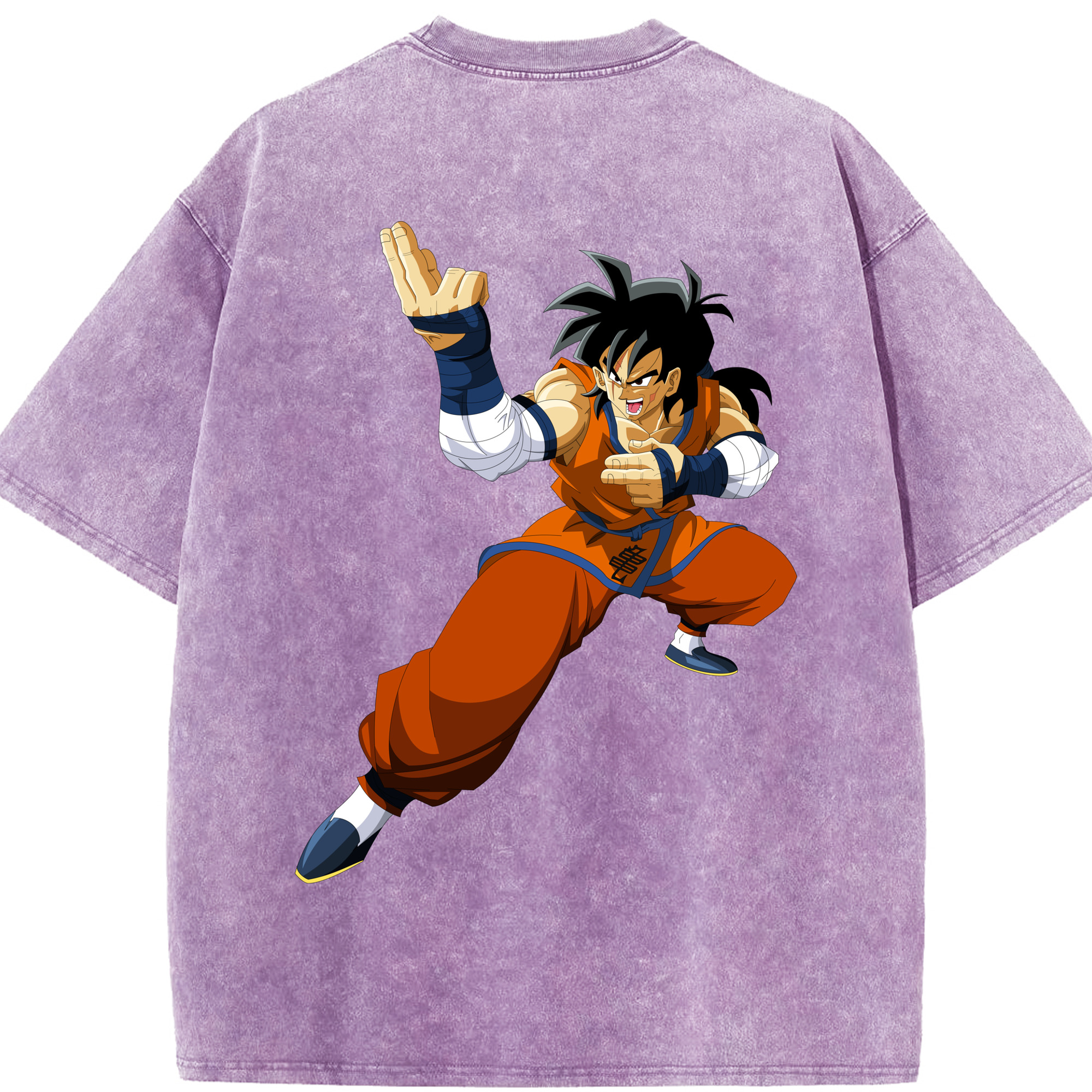 （画像用） ドラゴンボール ヤムチャ DRAGON BALL Yamcha 綿100% ヴィンテージ風 半袖Tシャツ（背面プリント）