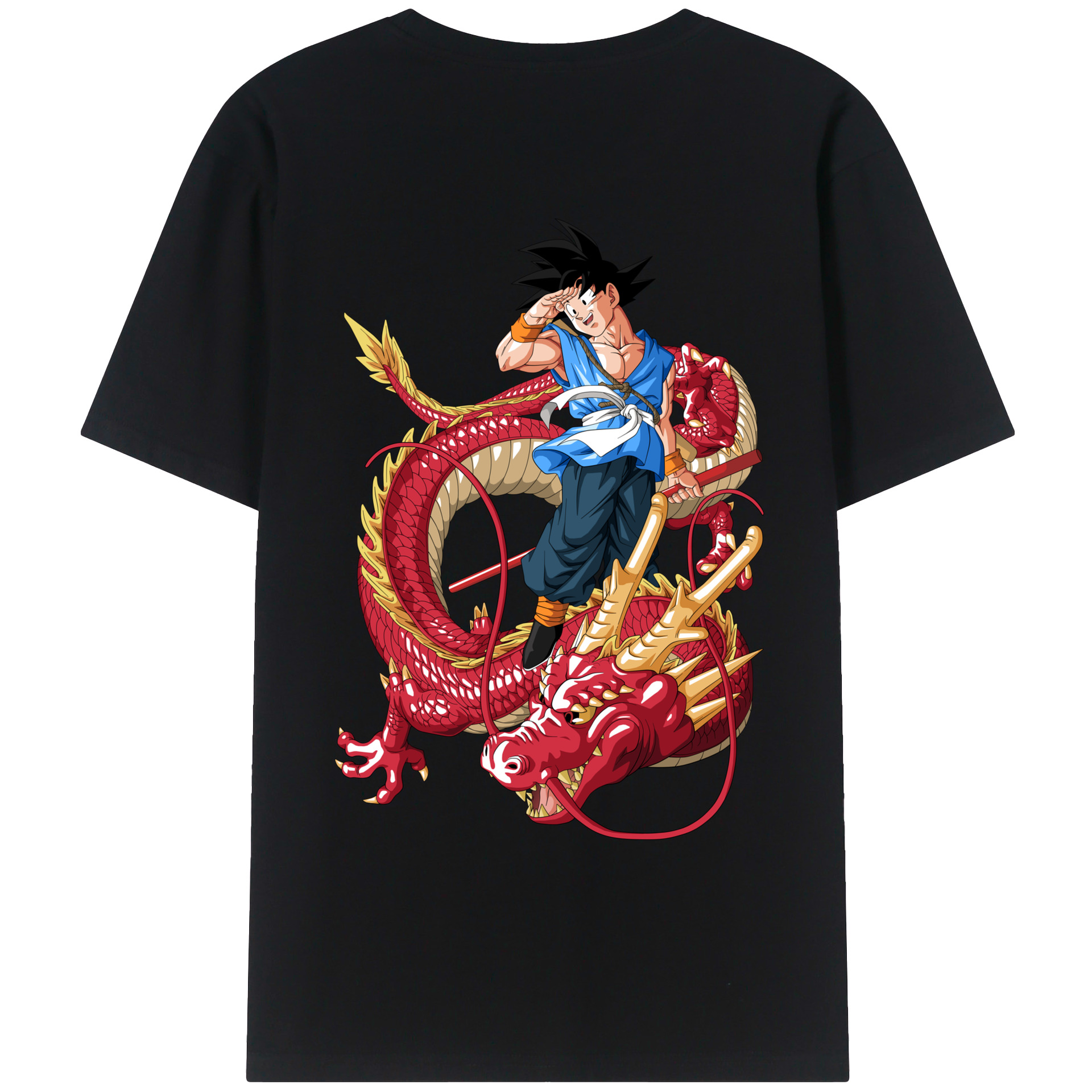 （画像用） ドラゴンボール 孫悟空（そん ごくう）Son Goku カカロット DRAGON BALL Kakarotto 綿100％ メンズ半袖Tシャツ（バックプリント） 通気性