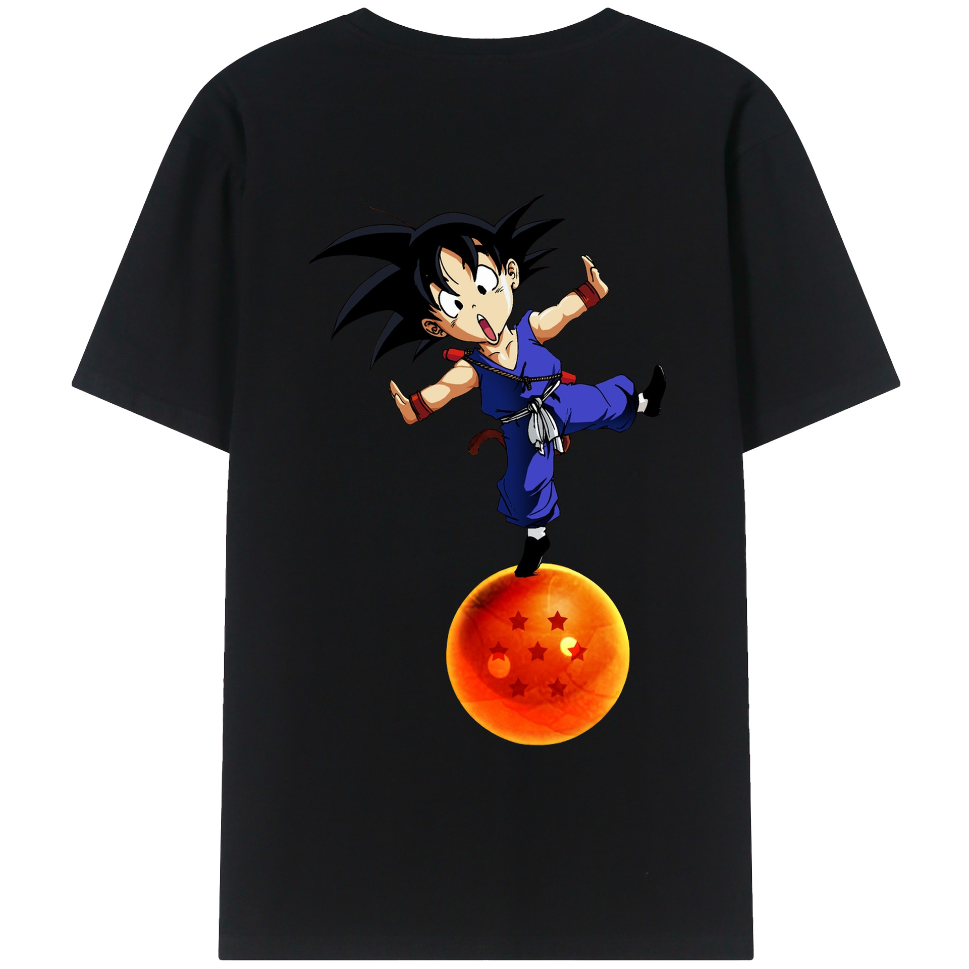 （画像用） ドラゴンボール 孫悟空（そん ごくう）Son Goku カカロット DRAGON BALL Kakarotto 綿100％ メンズ半袖Tシャツ（バックプリント） 通気性