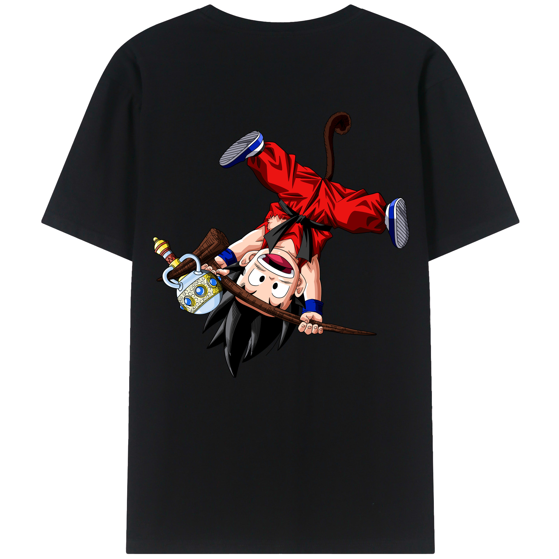 （画像用） ドラゴンボール 孫悟空（そん ごくう）Son Goku カカロット DRAGON BALL Kakarotto 綿100％ メンズ半袖Tシャツ（バックプリント） 通気性