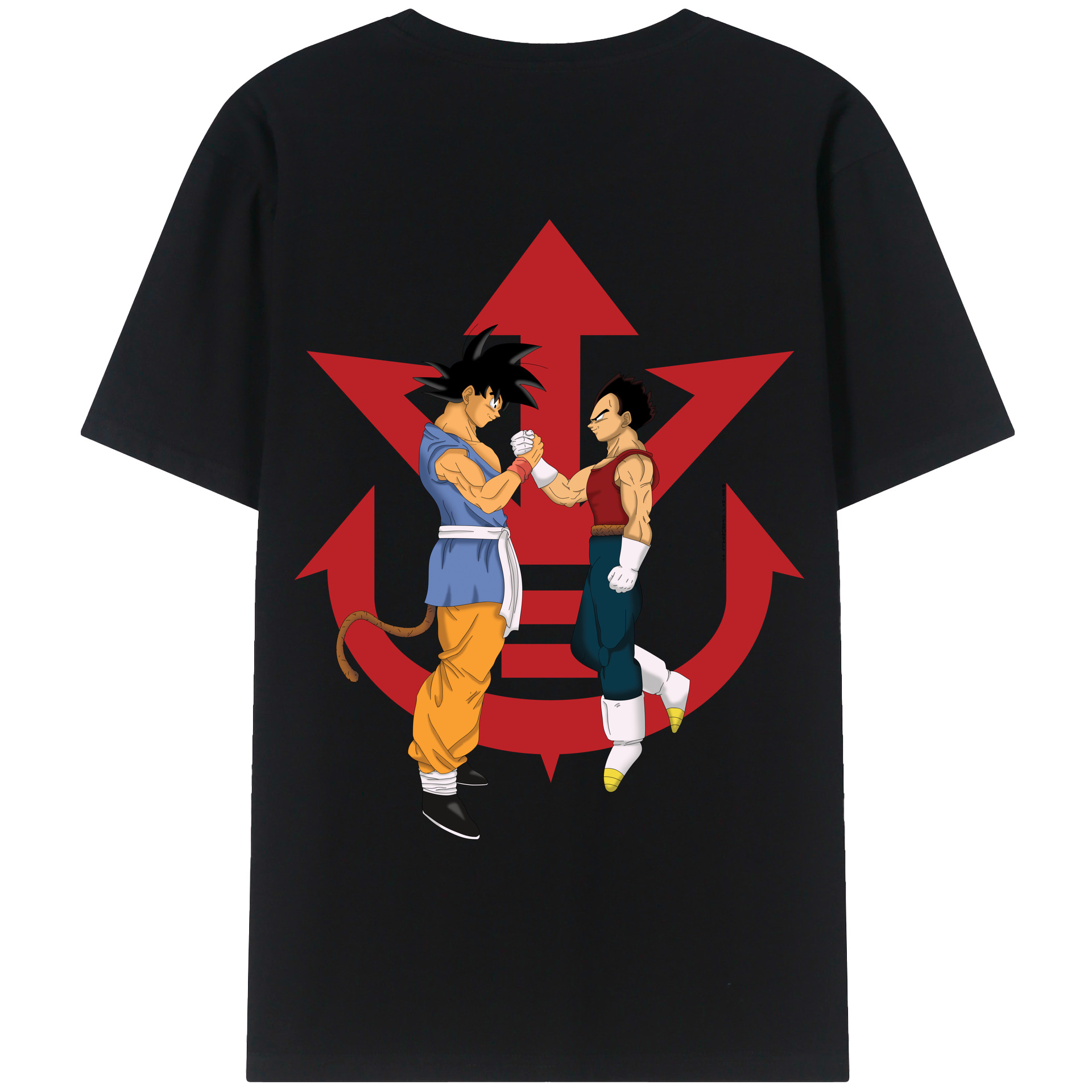 （画像用） ドラゴンボール 孫悟空（そん ごくう）Son Goku カカロット DRAGON BALL Kakarotto 綿100％ メンズ半袖Tシャツ（バックプリント） 通気性