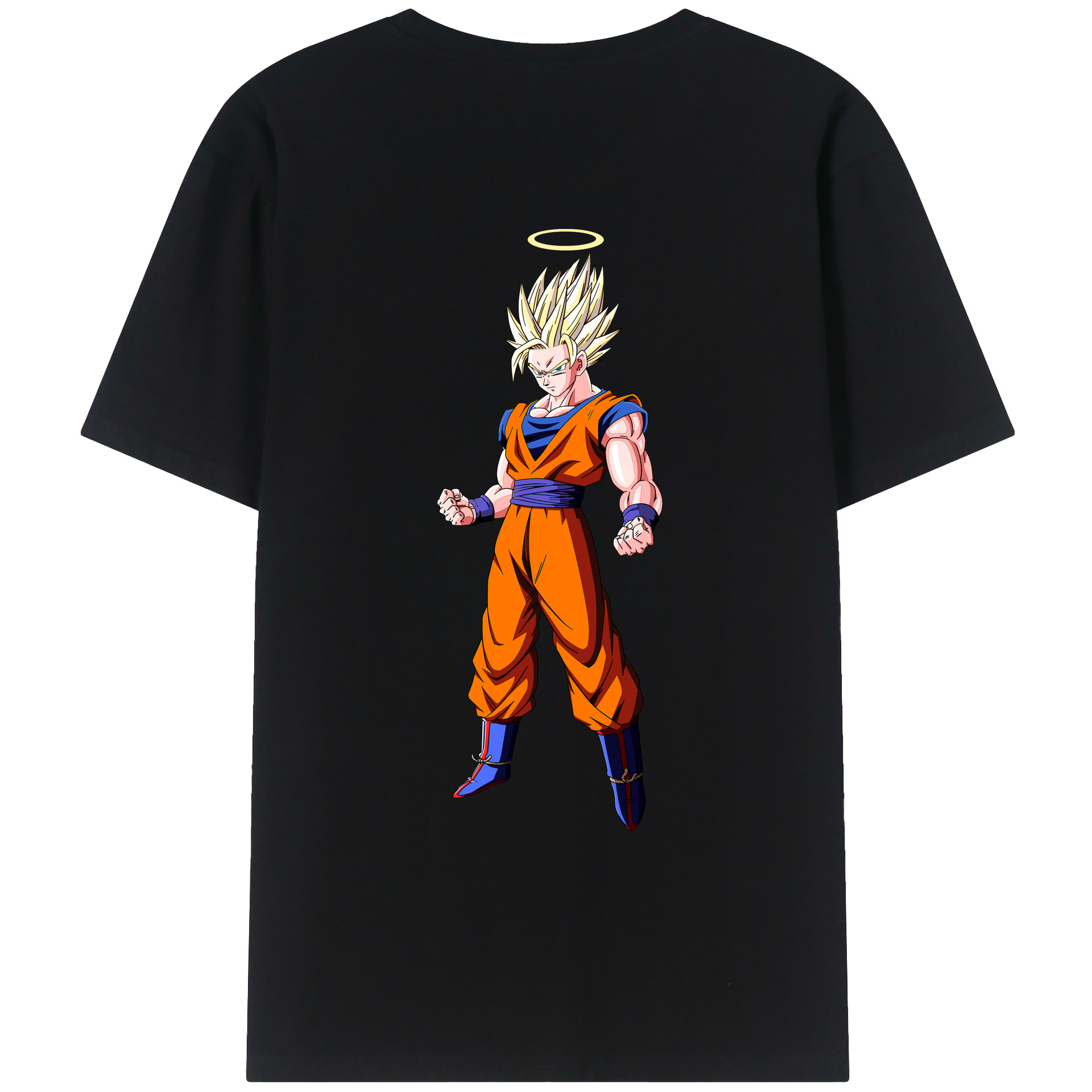 （画像用） ドラゴンボール 孫悟空（そん ごくう）Son Goku カカロット DRAGON BALL Kakarotto 綿100％ メンズ半袖Tシャツ（バックプリント） 通気性