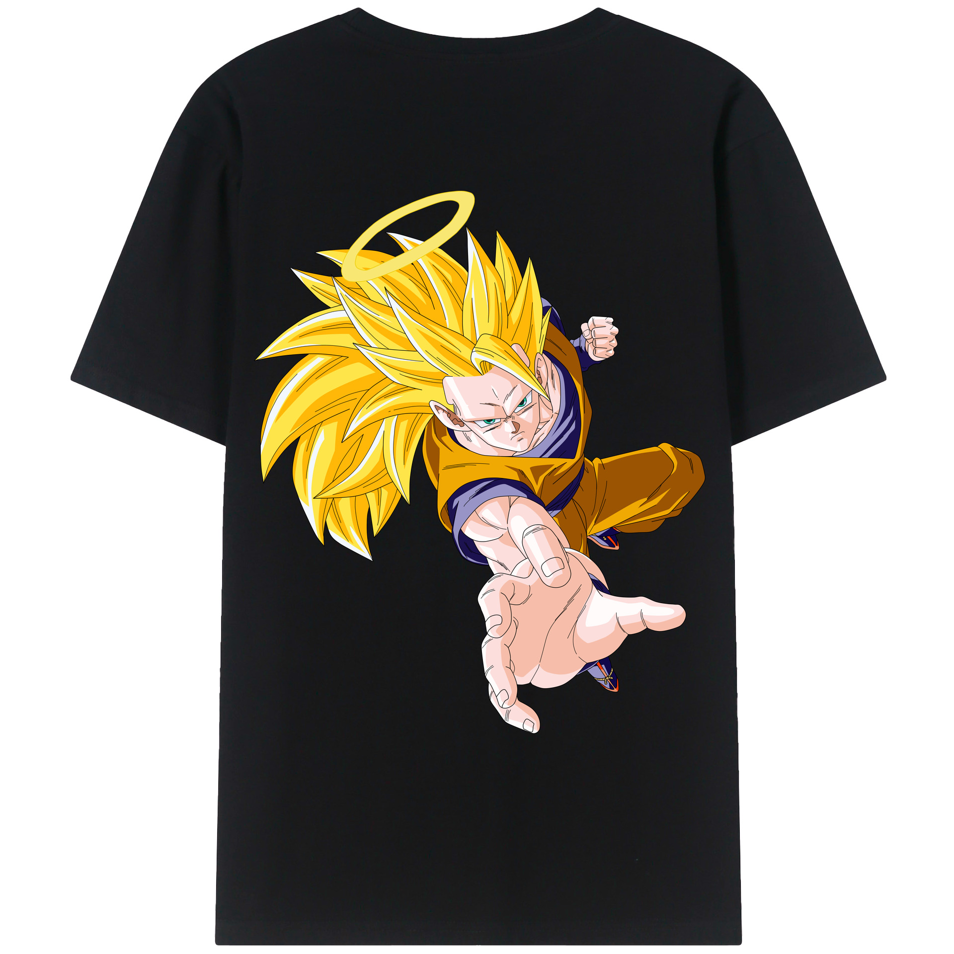 （画像用） ドラゴンボール 孫悟空（そん ごくう）Son Goku カカロット DRAGON BALL Kakarotto 綿100％ メンズ半袖Tシャツ（バックプリント） 通気性