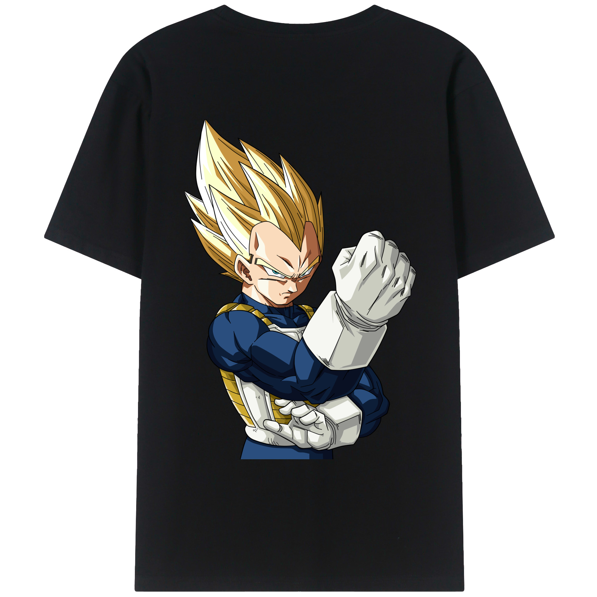 （画像用） ドラゴンボール ベジータ四世（Bejīta Yonsei）DRAGON BALL Vegeta IV 綿100％ メンズ半袖Tシャツ（バックプリント） 通気性