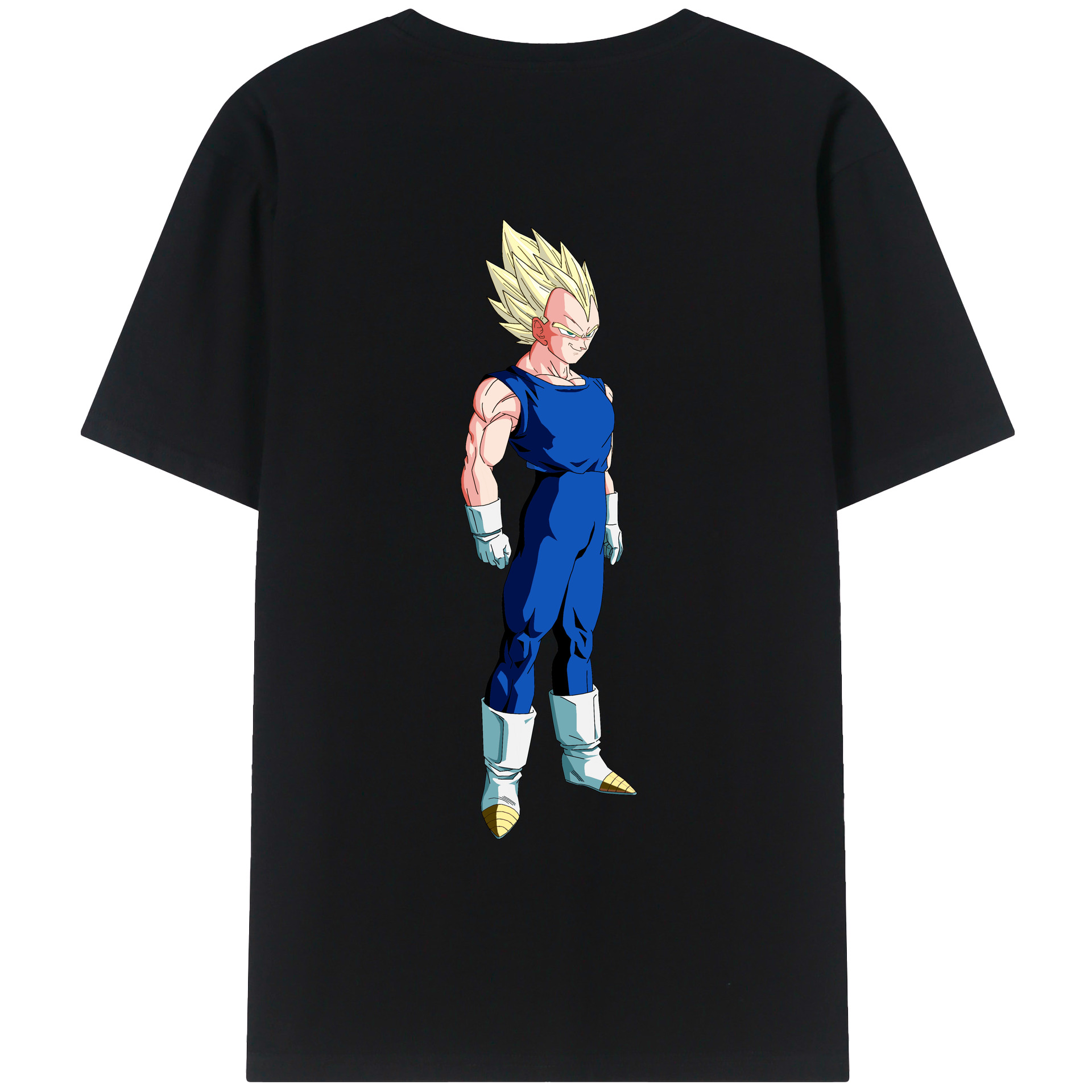 （画像用） ドラゴンボール ベジータ四世（Bejīta Yonsei）DRAGON BALL Vegeta IV 綿100％ メンズ半袖Tシャツ（バックプリント） 通気性