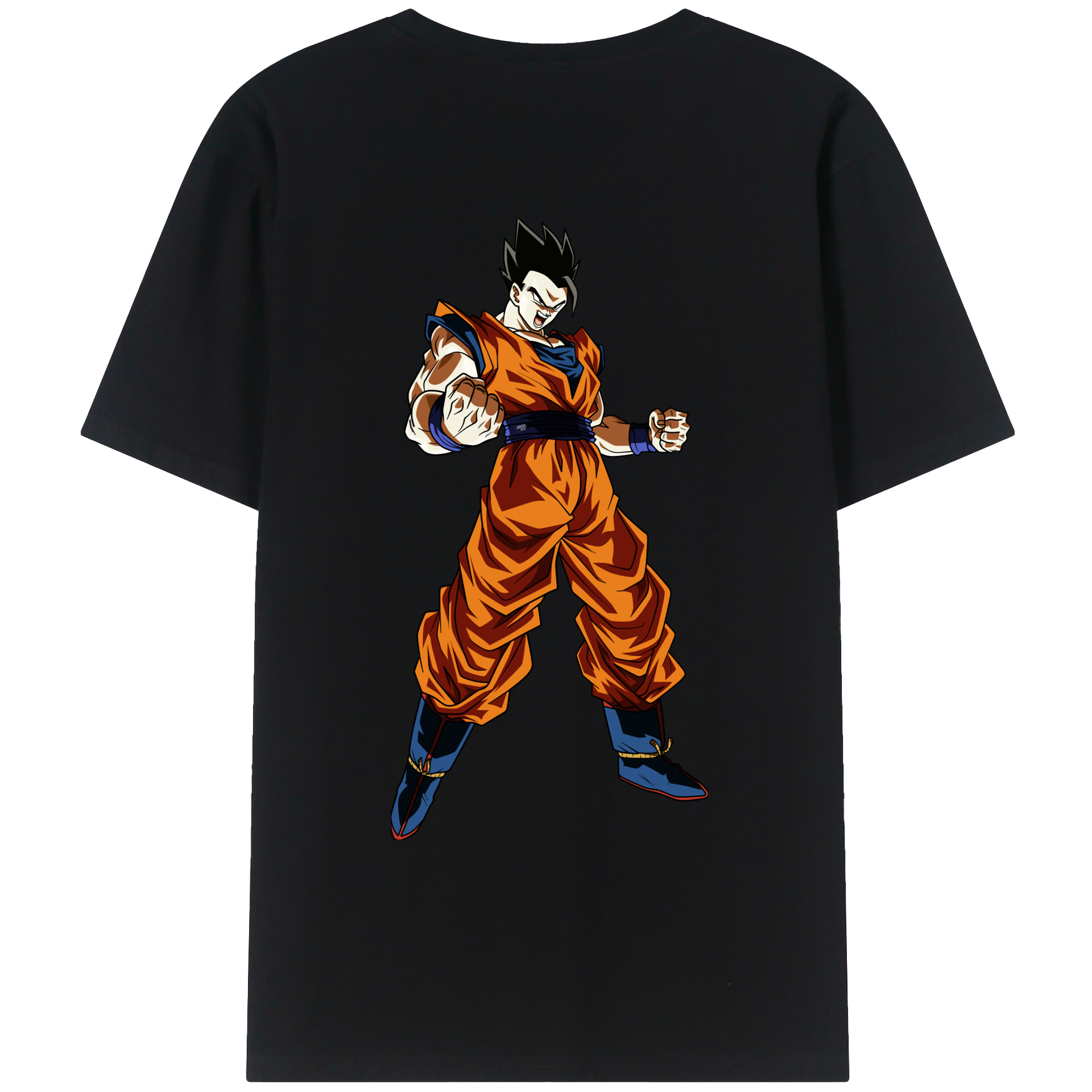 （画像用） ドラゴンボール 孫 悟飯（そんごはん）DRAGON BALL Son Gohan 綿100％ メンズ半袖Tシャツ（バックプリント） 通気性