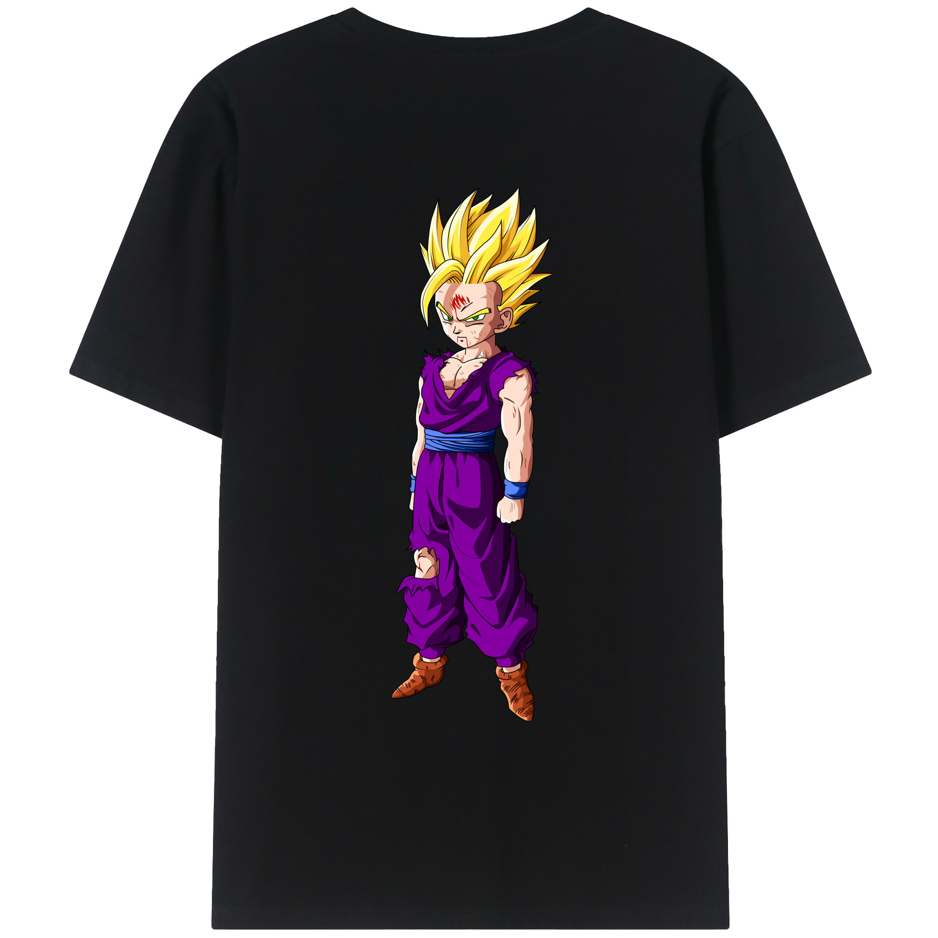 （画像用） ドラゴンボール 孫 悟飯（そんごはん）DRAGON BALL Son Gohan 綿100％ メンズ半袖Tシャツ（バックプリント） 通気性