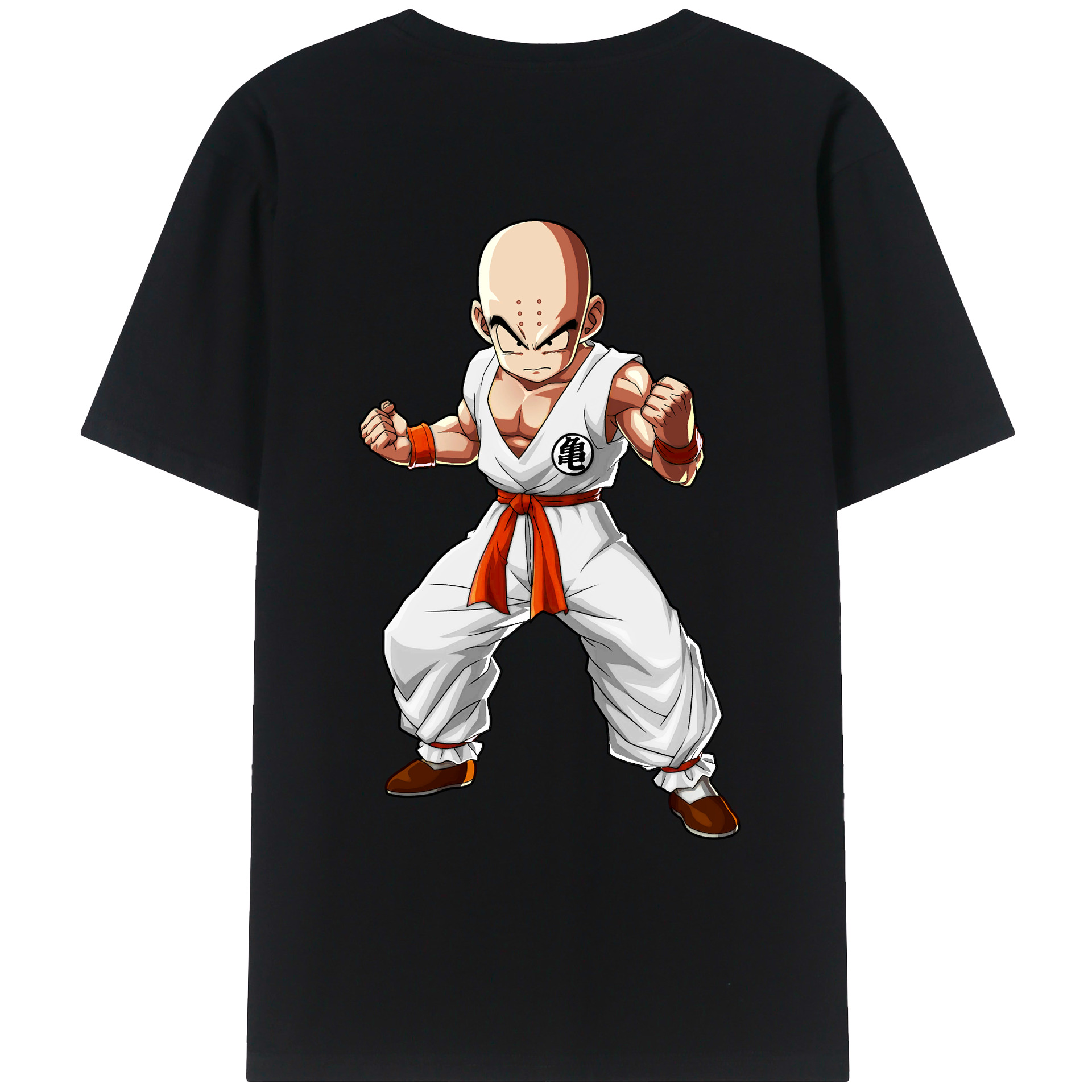 （画像用） ドラゴンボール クリリン DRAGON BALL krillin 綿100％ メンズ半袖Tシャツ（バックプリント） 通気性
