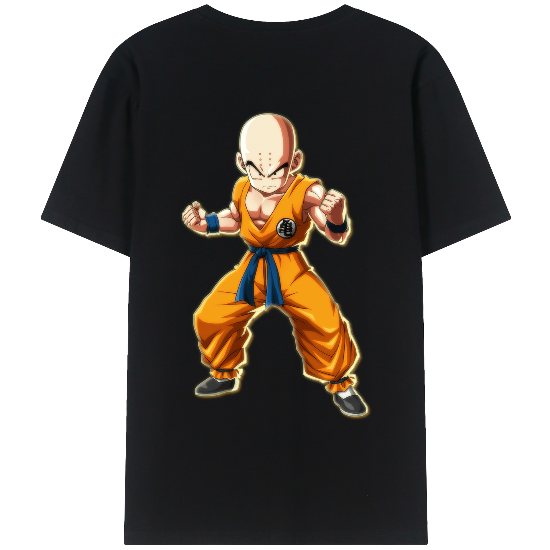 （画像用） ドラゴンボール クリリン DRAGON BALL krillin 綿100％ メンズ半袖Tシャツ（バックプリント） 通気性
