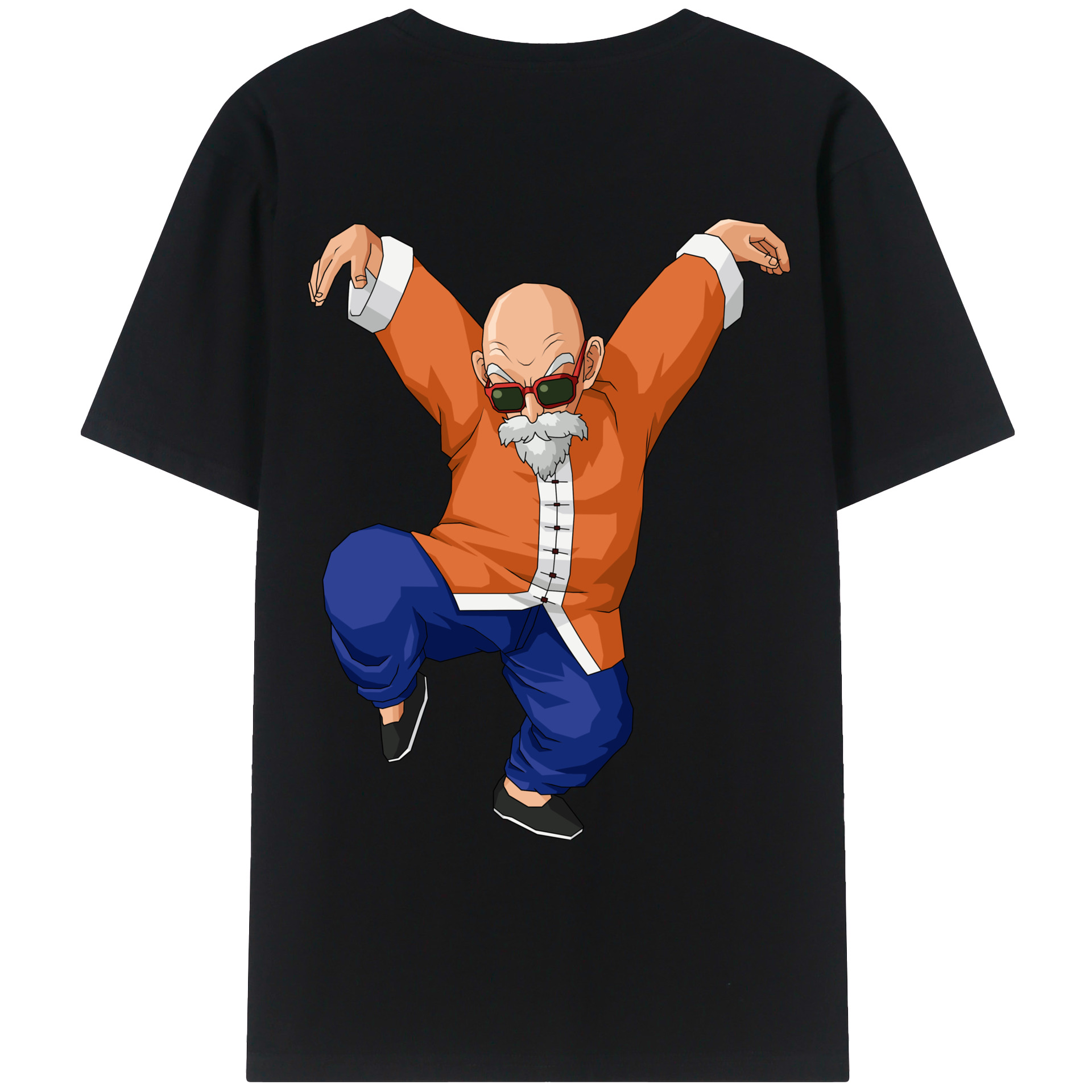 （画像用） ドラゴンボール 亀仙人（かめせんにん） DRAGON BALL Master Roshi Kame Sennin 綿100％ メンズ半袖Tシャツ（バックプリント） 通気性
